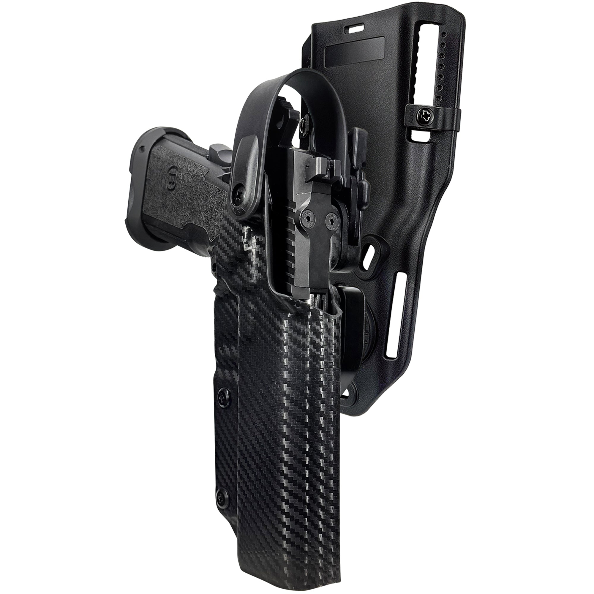 Level II Duty Drop and Offset Holster for Bersa M2XI in Carbon Fiber