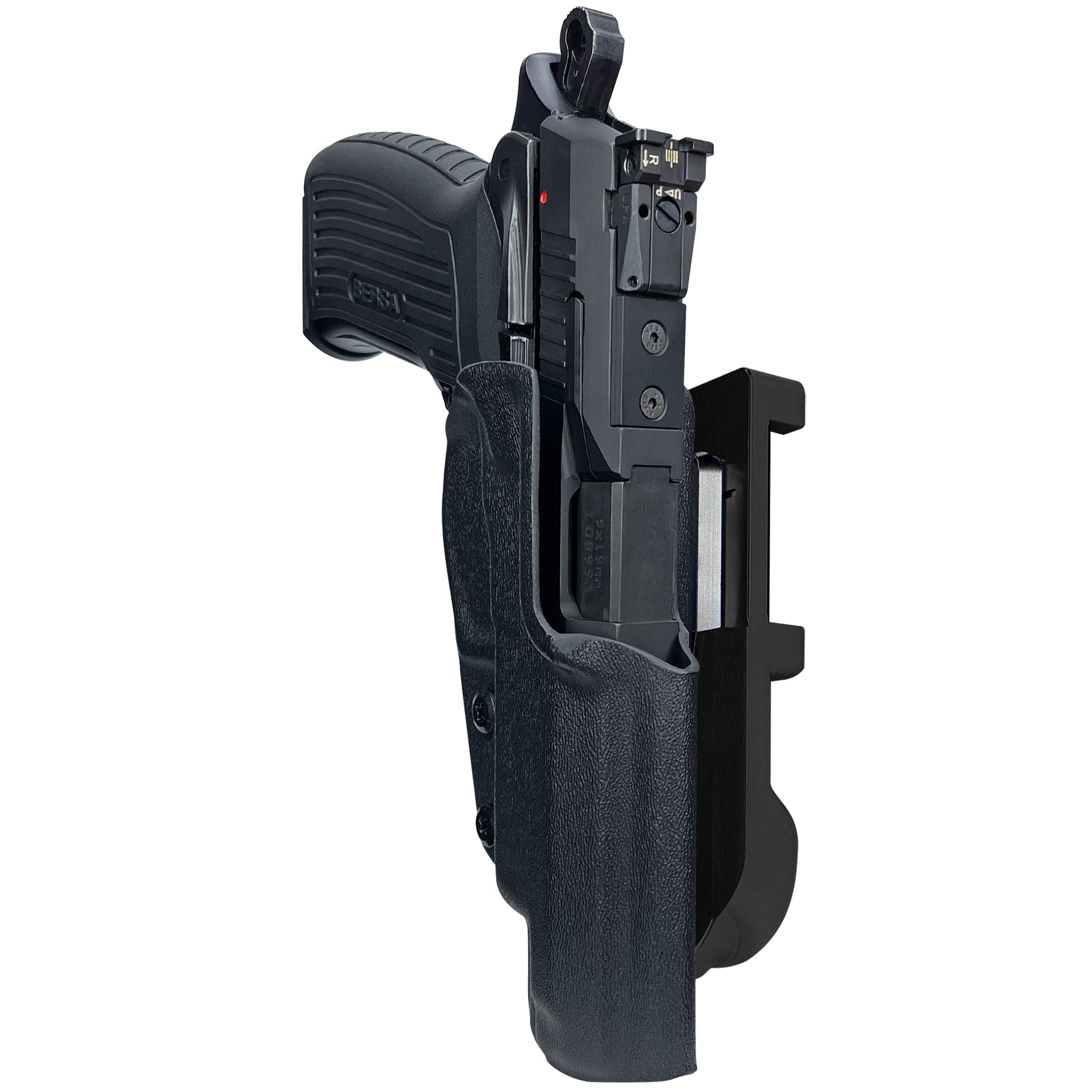 Bersa TPR9 XT IDPA Quick Mount Holster with Black Belt Attachment, Black Holster Shell