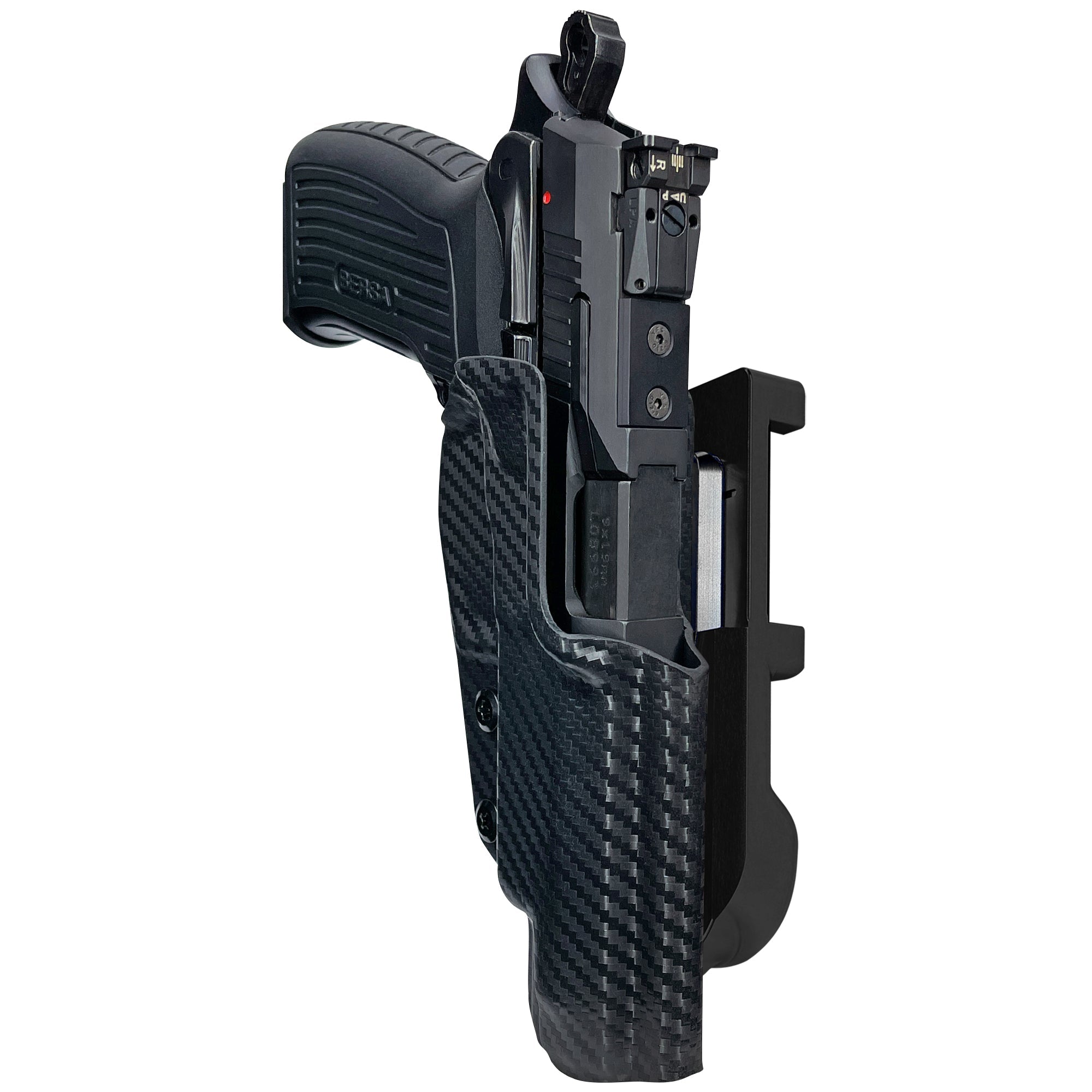 Bersa TPR9 XT IDPA Quick Mount Holster with Black Belt Attachment, Carbon Fiber Holster Shell