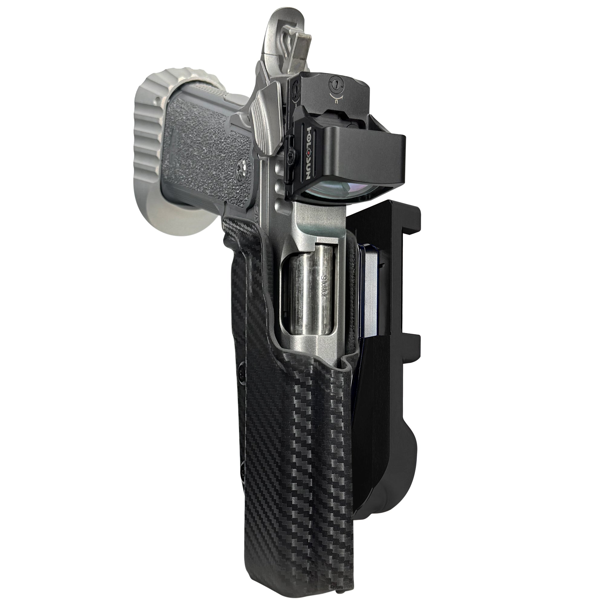 Bul Armory Blaze IDPA Quick Mount Holster with Black Belt Attachment, Carbon Fiber Holster Shell