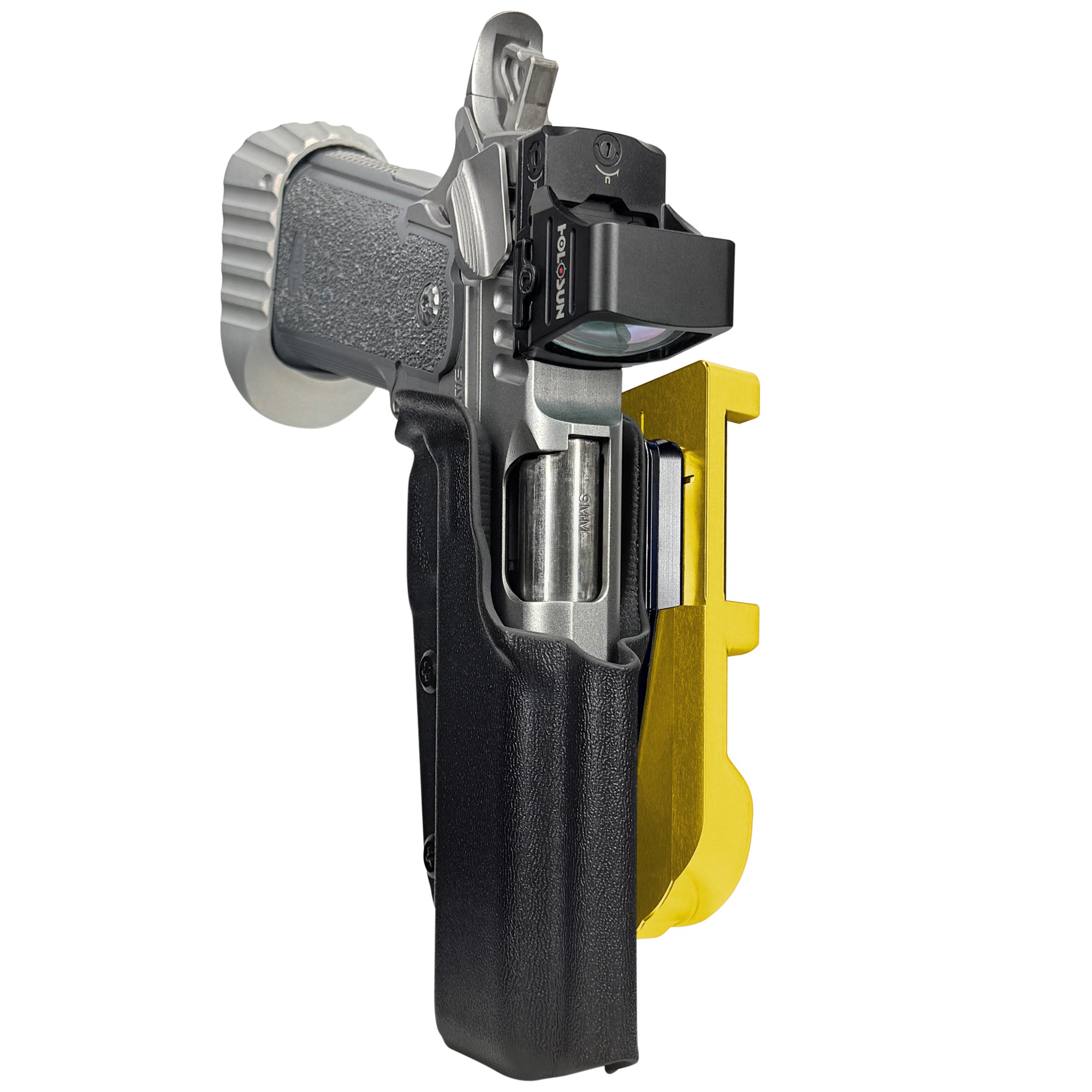 Bul Armory Blaze IDPA Quick Mount Holster with 24K Gold Belt Attachment, Black Holster Shell
