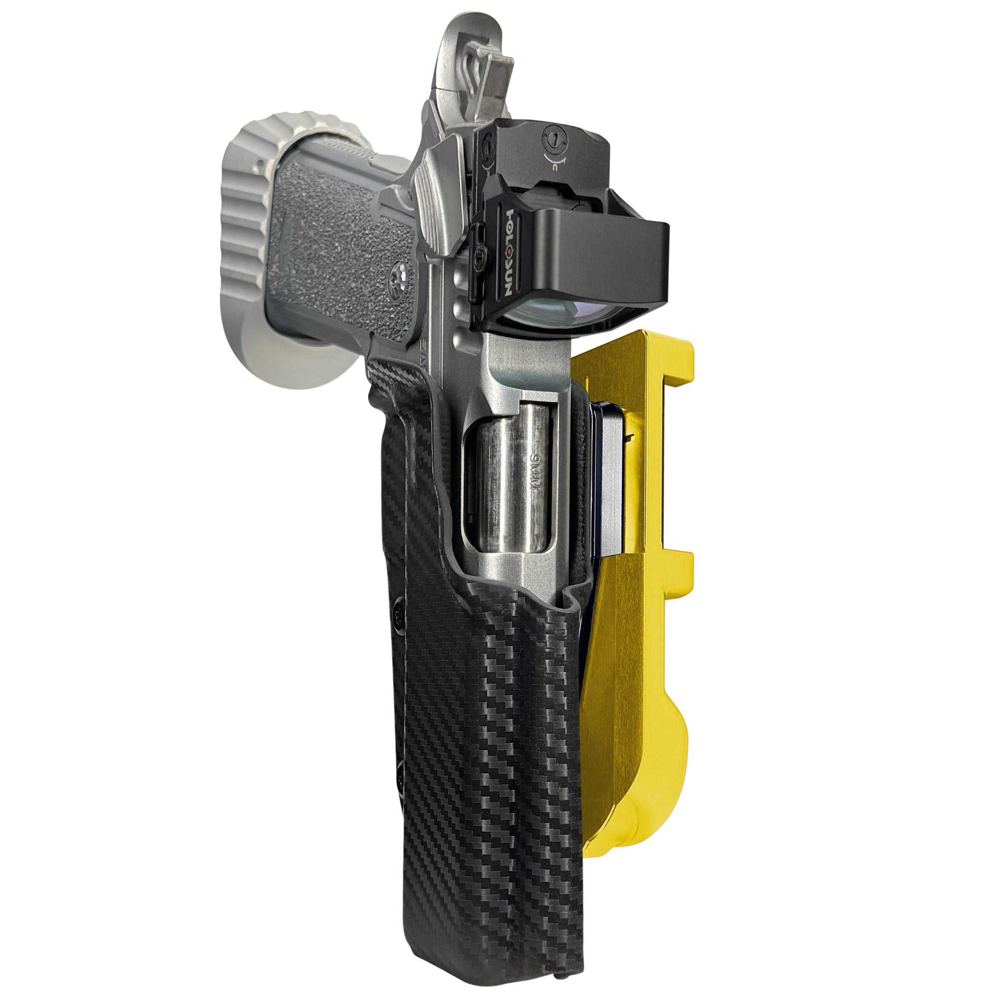 Bul Armory Blaze IDPA Quick Mount Holster with 24K Gold Belt Attachment, Carbon Fiber Holster Shell