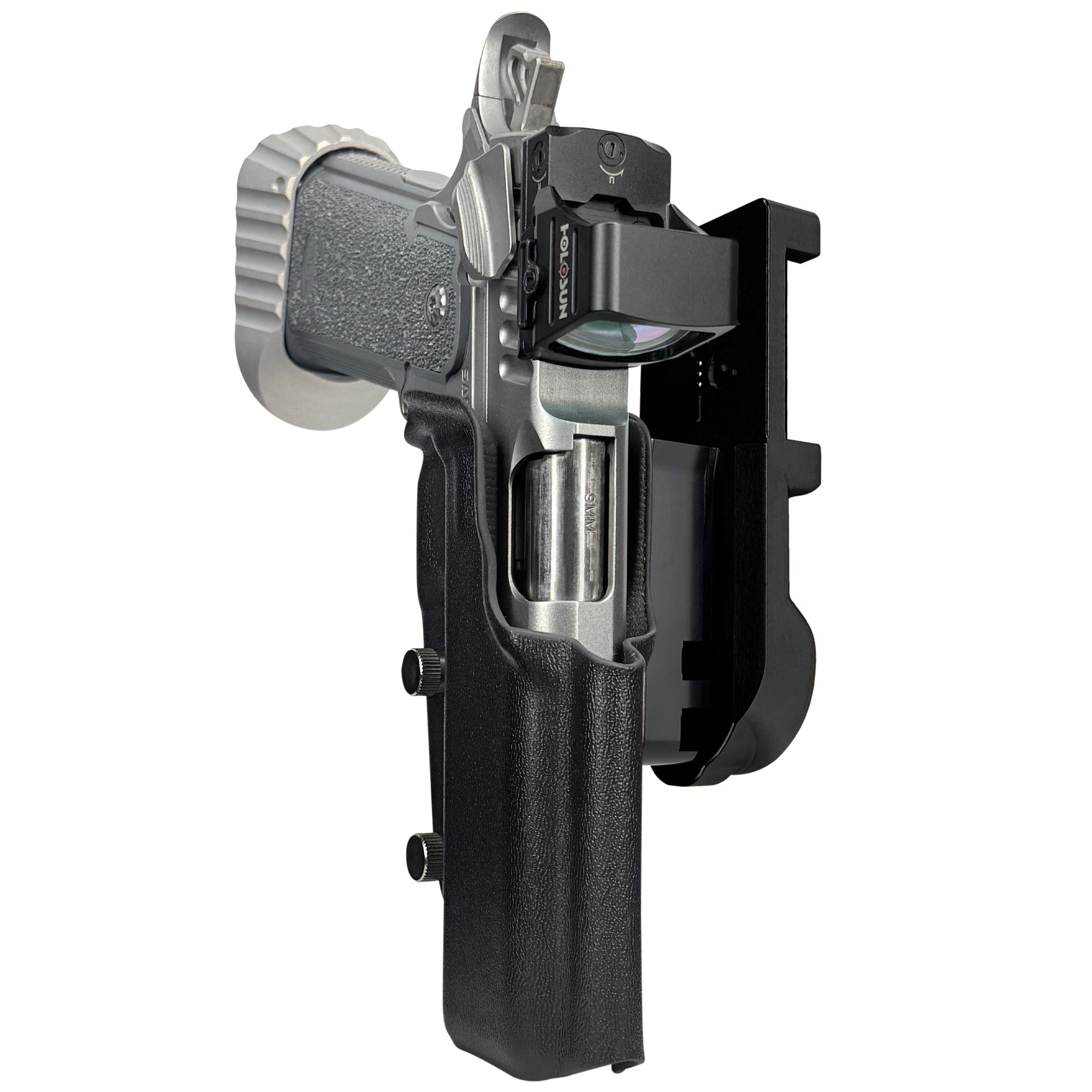 Bul Armory Blaze IPSC/USPA Quick Mount Holster with Black Belt Attachment, Black Holster Shell