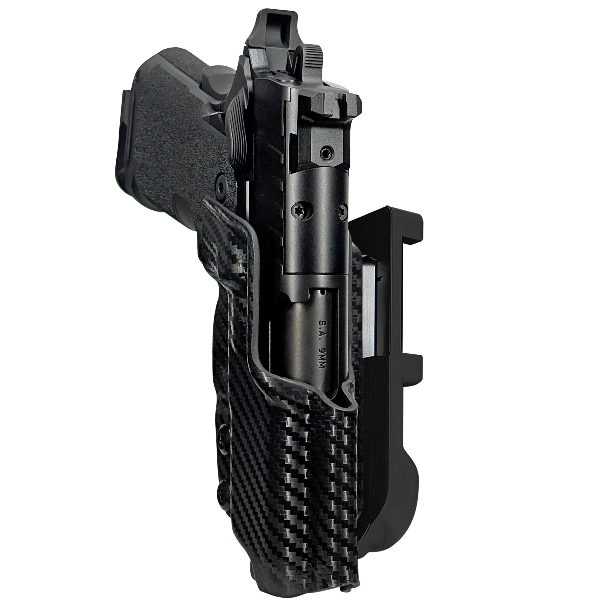 Springfield Prodigy 3.5'' IDPA Quick Mount Holster with Black Belt Attachment, Carbon Fiber Holster Shell