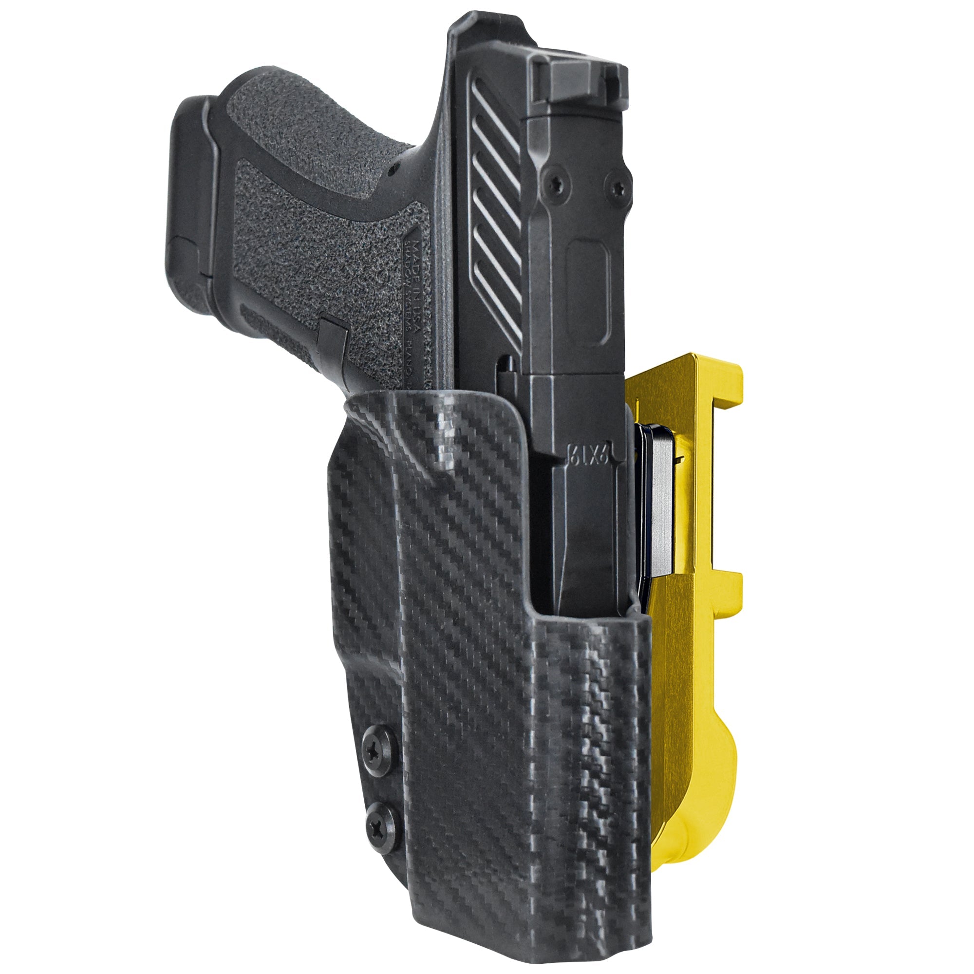 Shadow Systems CR920 Combat IDPA Quick Mount Holster with 24K Gold Belt Attachment, Carbon Fiber Holster Shell