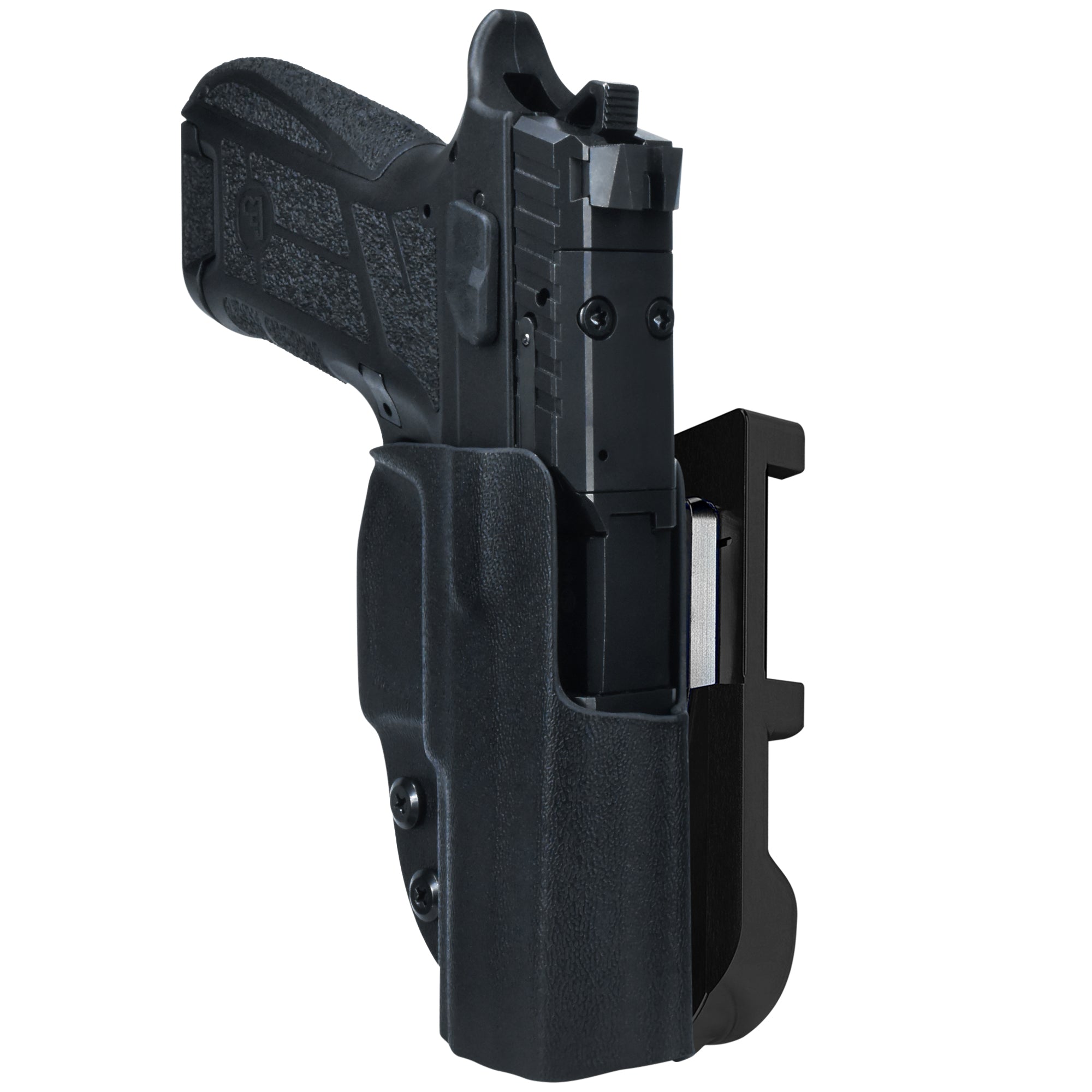 CZ P09 C Noturne IDPA Quick Mount Holster with Black Belt Attachment, Carbon Fiber Holster Shell