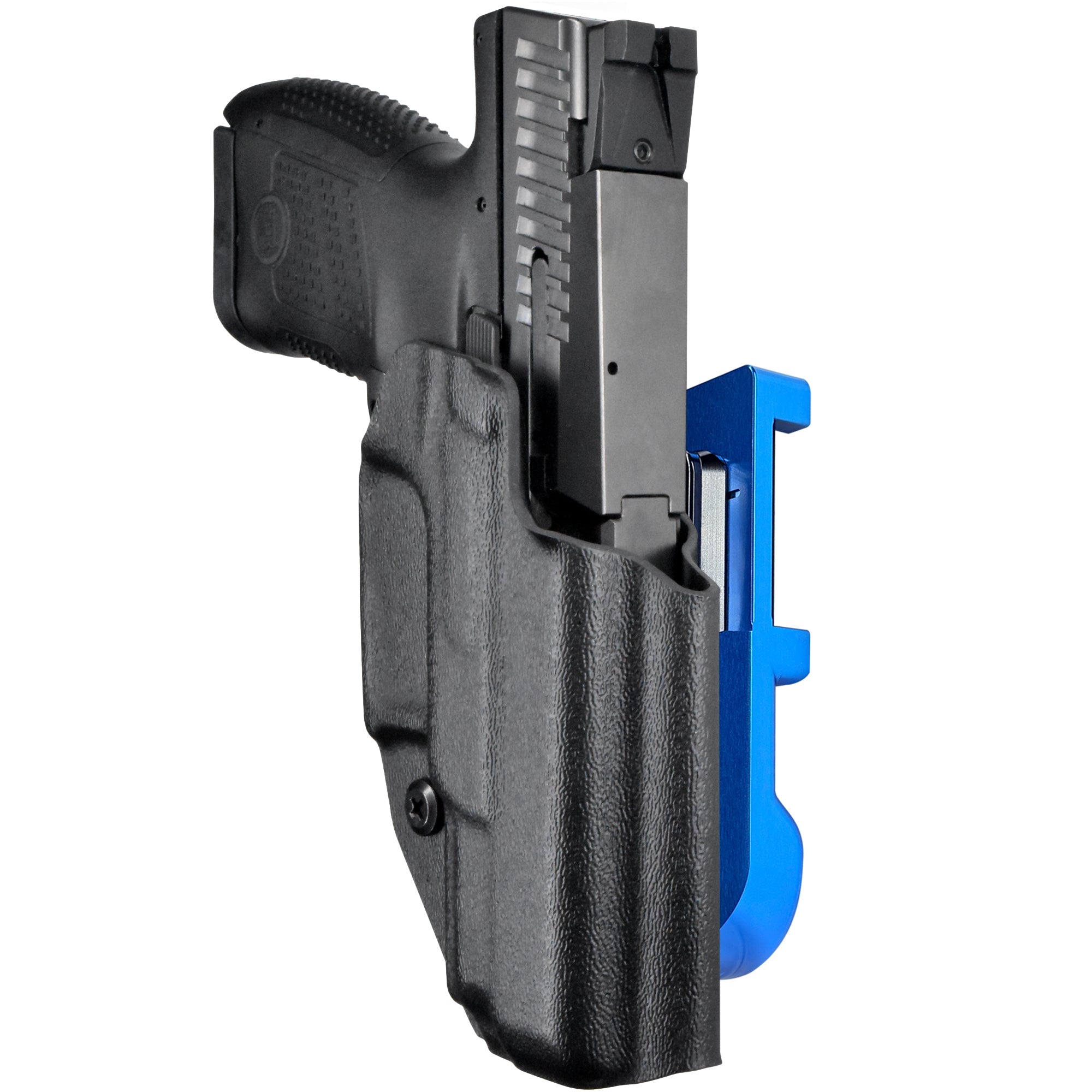 CZ P-10 S IDPA Quick Mount Holster with Blue Belt Attachment, Black Holster Shell