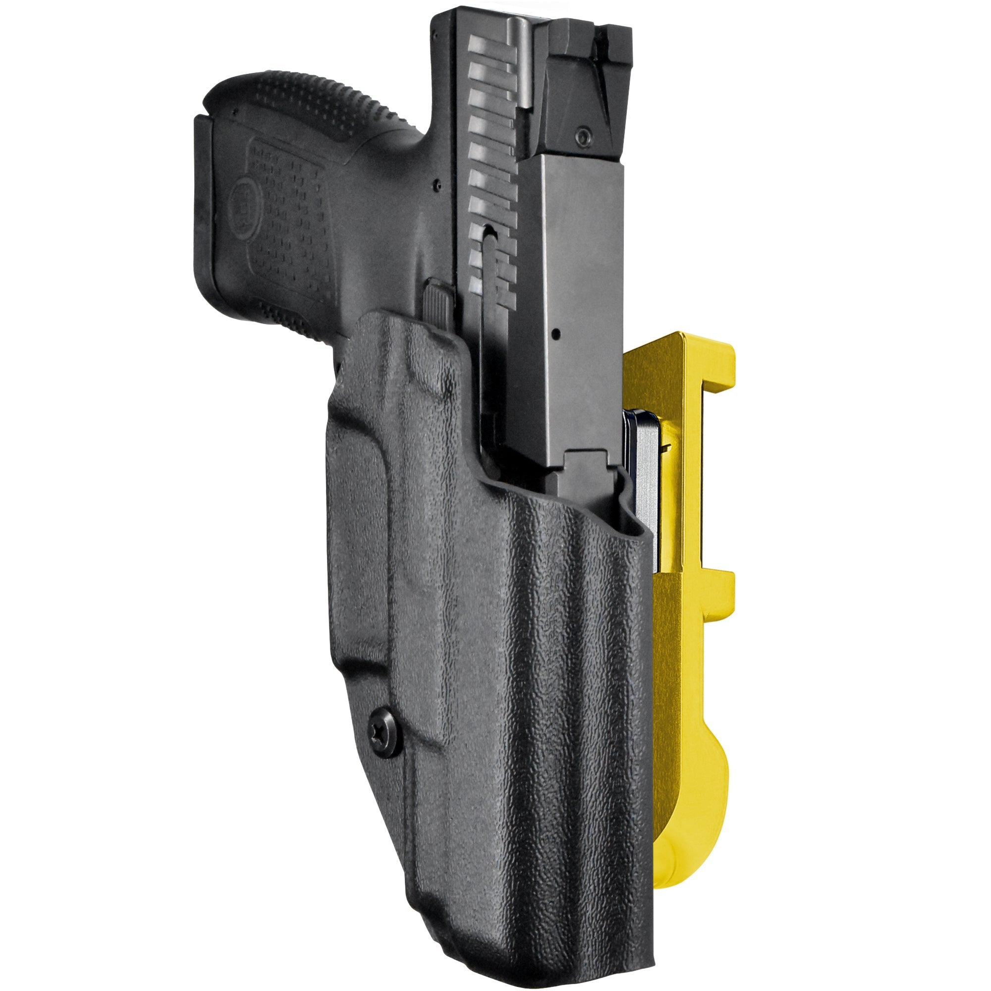 CZ P-10 S IDPA Quick Mount Holster with 24K Gold Belt Attachment, Black Holster Shell