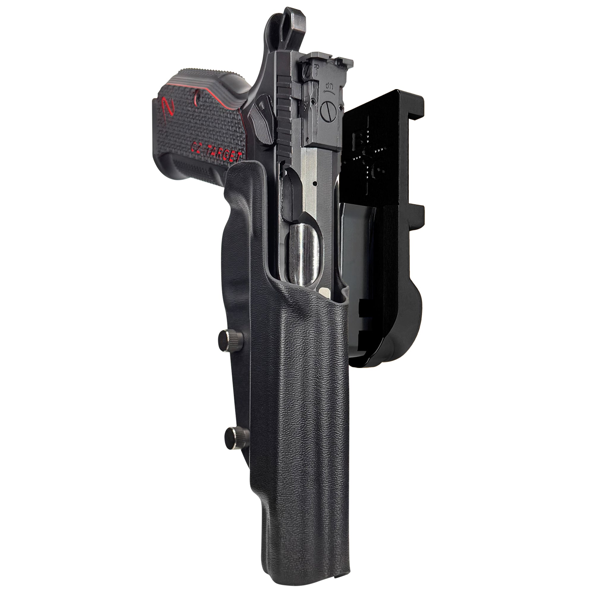 CZ Shadow 2 Target 6'' - No Weight IPSC/USPA Quick Mount Holster with Black Belt Attachment, Black Holster Shell