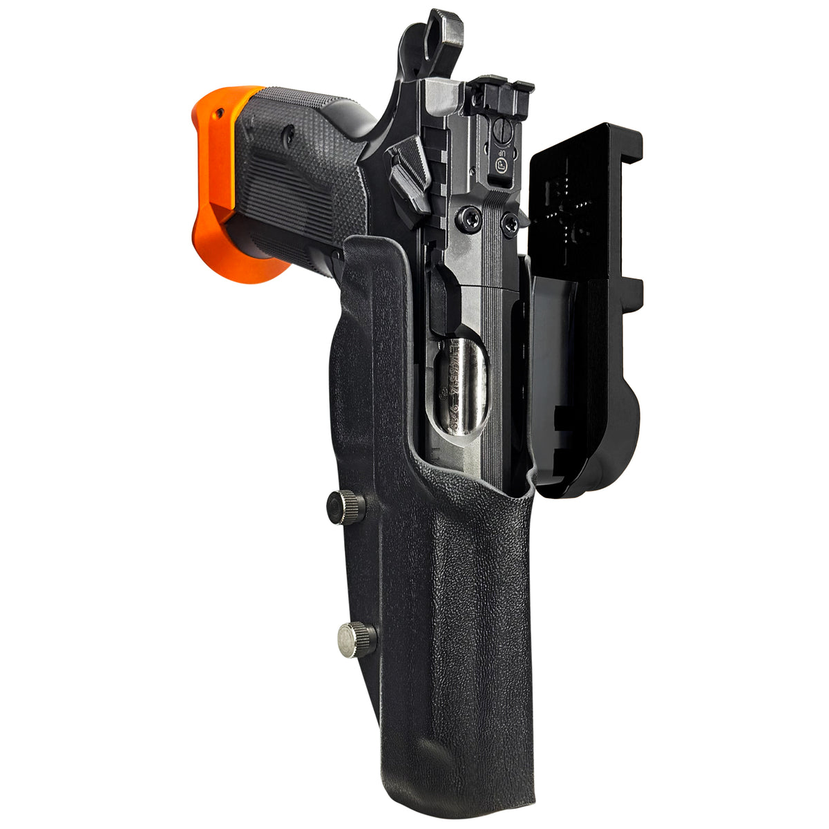 CZ Tactical Sport 3 Orange IPSC/USPSA Quick Mount Holster with Black Belt Attachment, Black Holster Shell