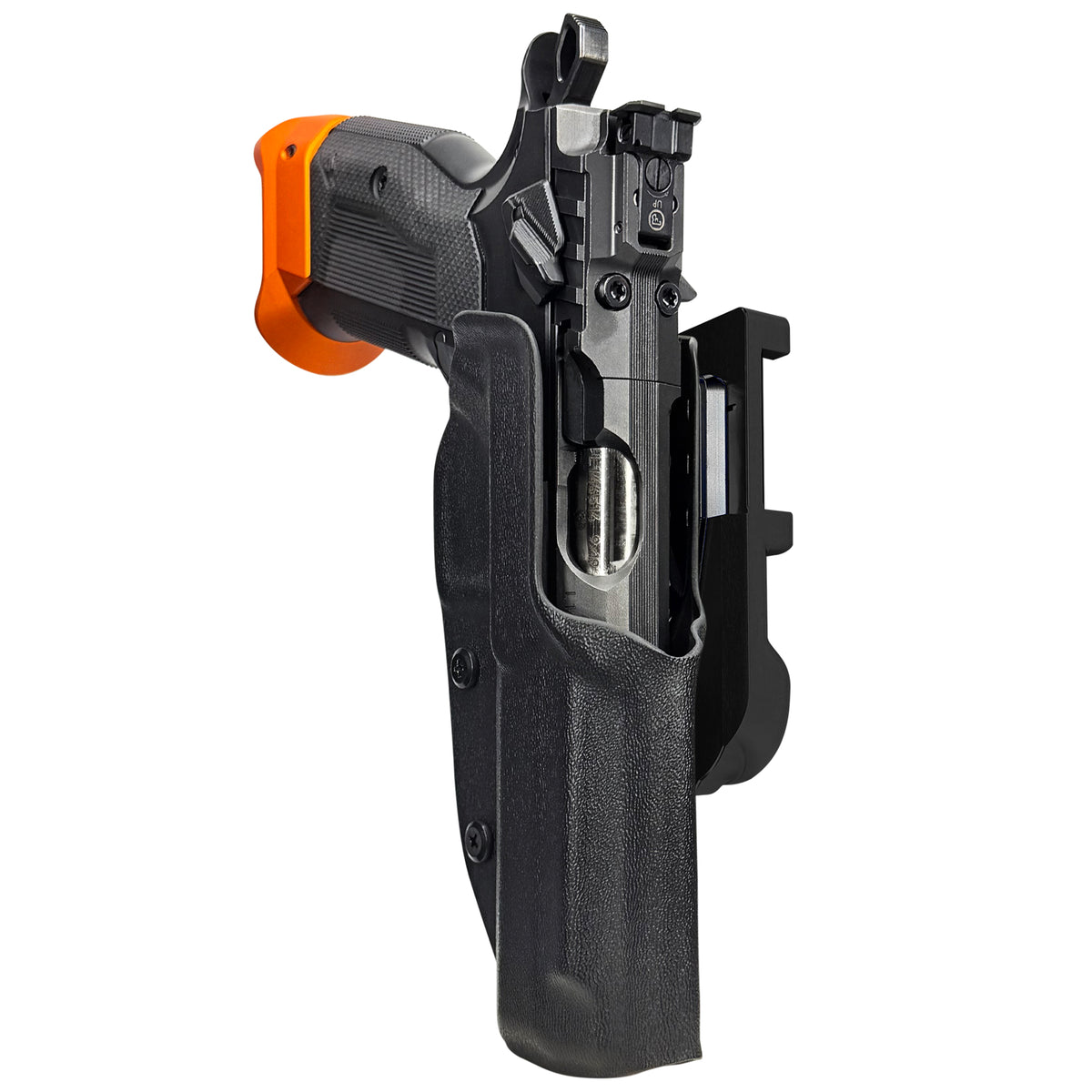 CZ Tactical Sport 3 Orange IDPA Quick Mount Holster with Black Belt Attachment, Black Holster Shell