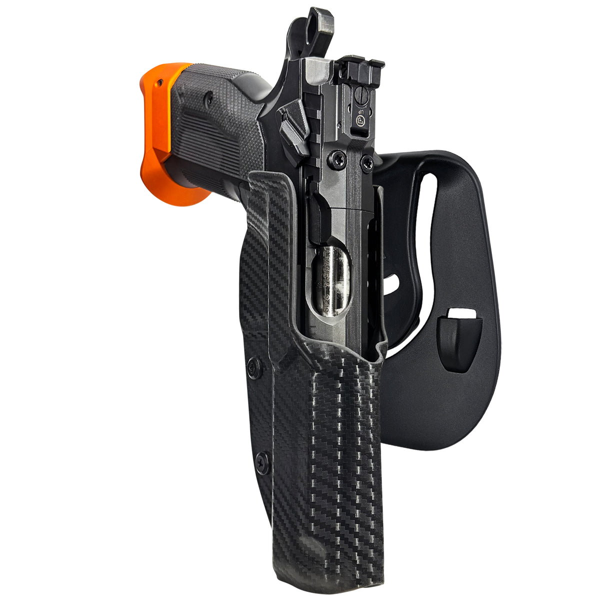CZ Tactical Sport 3 Orange OWB Paddle Holster in Carbon Fiber
