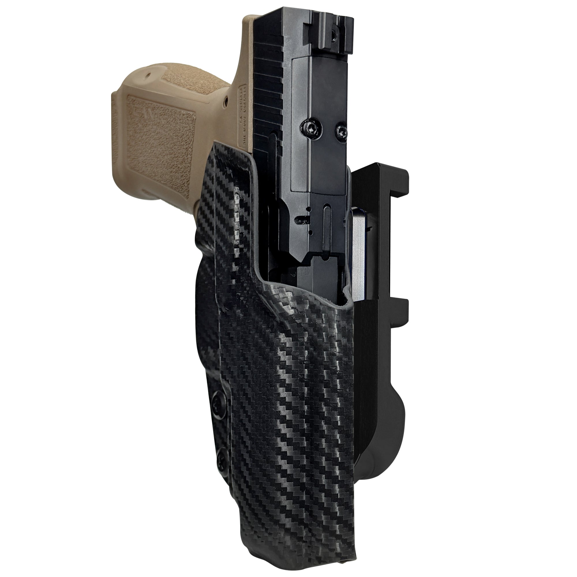 Canik METE MC9LS IDPA Quick Mount Holster with Black Belt Attachment, Carbon Fiber Holster Shell