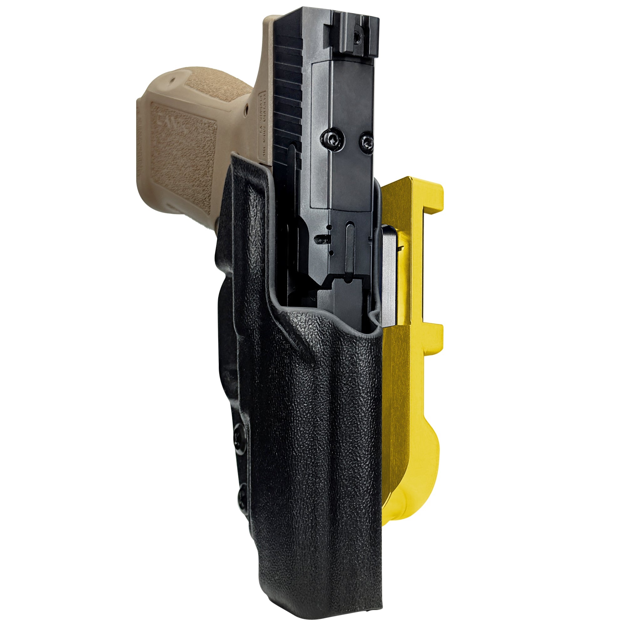 Canik METE MC9LS IDPA Quick Mount Holster with 24K Gold Belt Attachment, Black Holster Shell