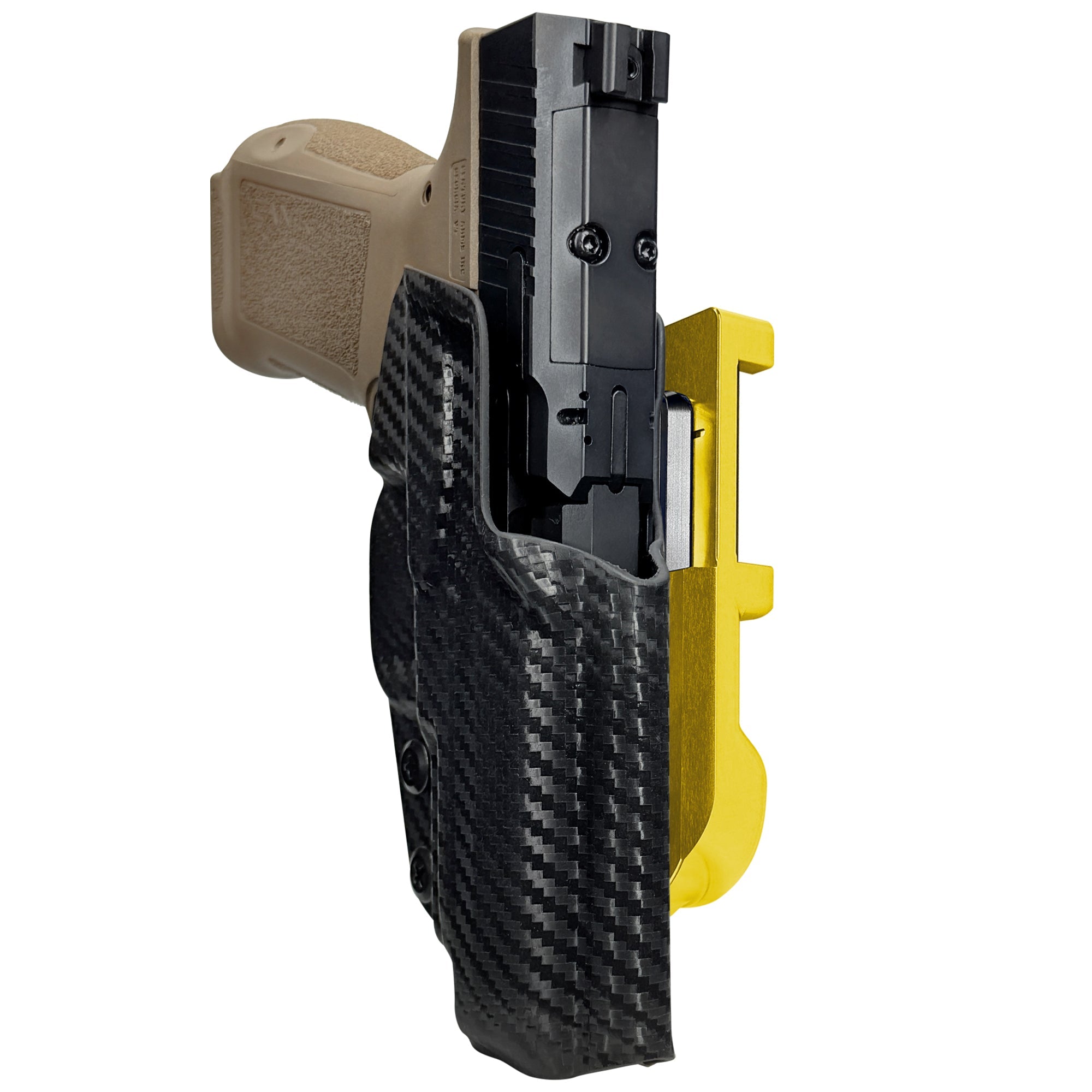 Canik METE MC9LS IDPA Quick Mount Holster with 24K Gold Belt Attachment, Carbon Fiber Holster Shell