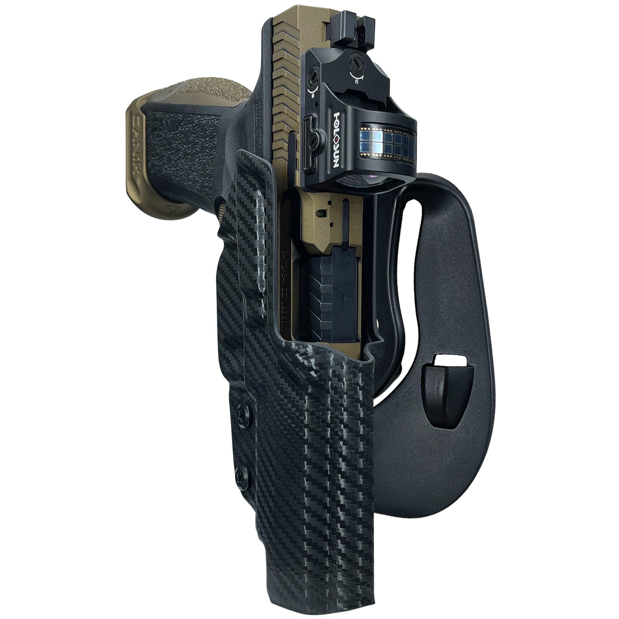 Canik TTI Combat OWB Paddle Holster in Carbon Fiber