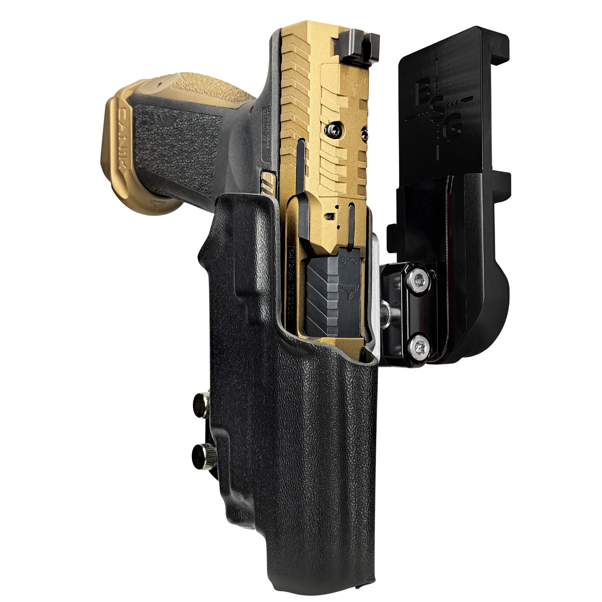TTI Combat TLR-7X IPSC/USPA Quick Mount Ball Joint Holster with Black Belt Attachment, Black Holster Shell