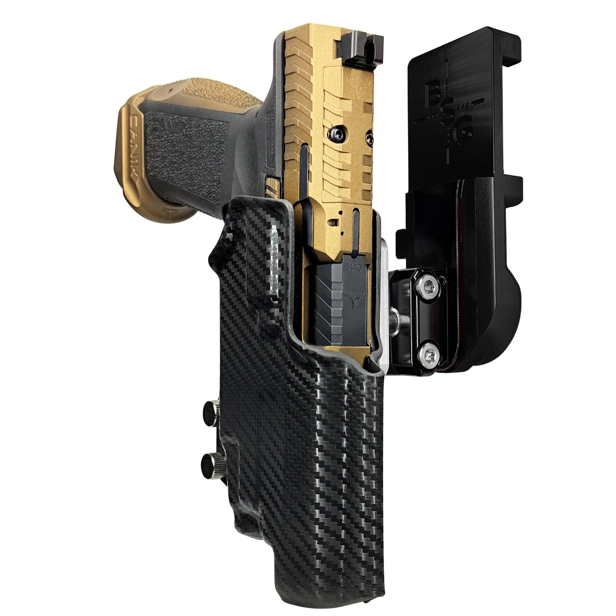 TTI Combat TLR-7X IPSC/USPA Quick Mount Ball Joint Holster with Black Belt Attachment, Carbon Fiber Holster Shell
