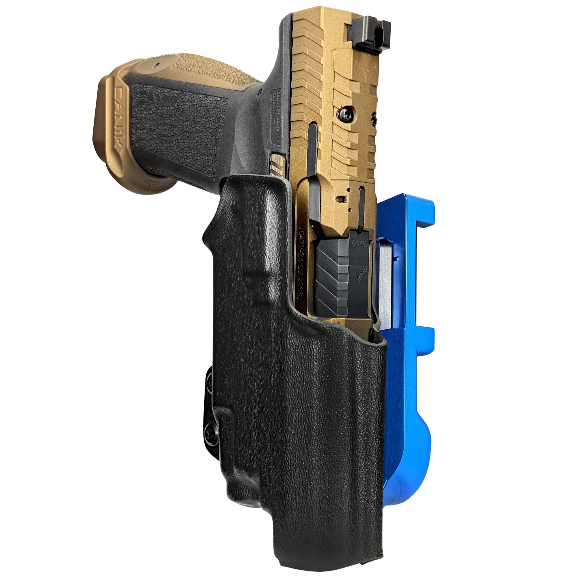 TTI Combat TLR-7X IDPA Quick Mount Holster with Blue Belt Attachment, Black Holster Shell