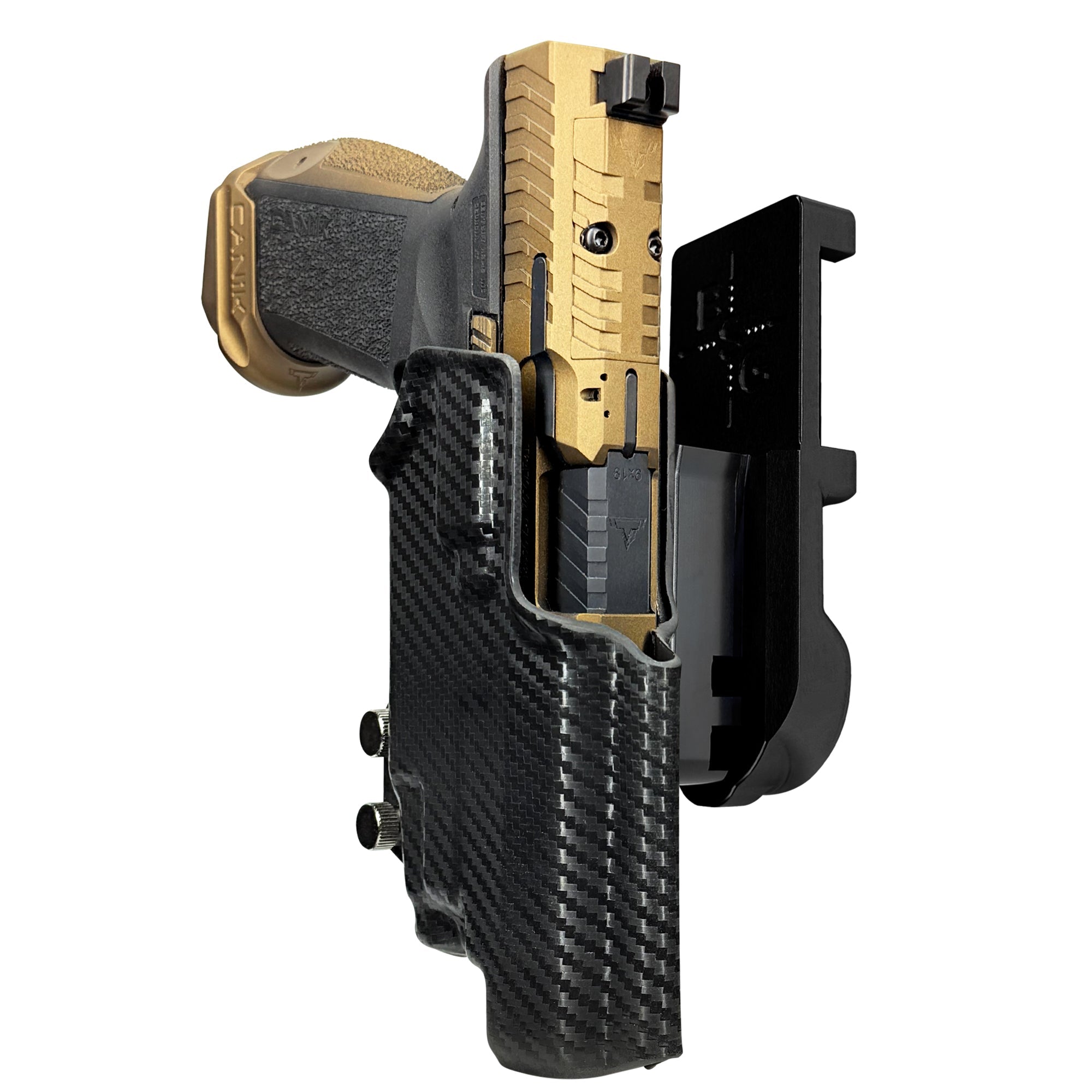 TTI Combat TLR-7X IPSC/USPA Quick Mount Holster with Black Belt Attachment, Carbon Fiber Holster Shell