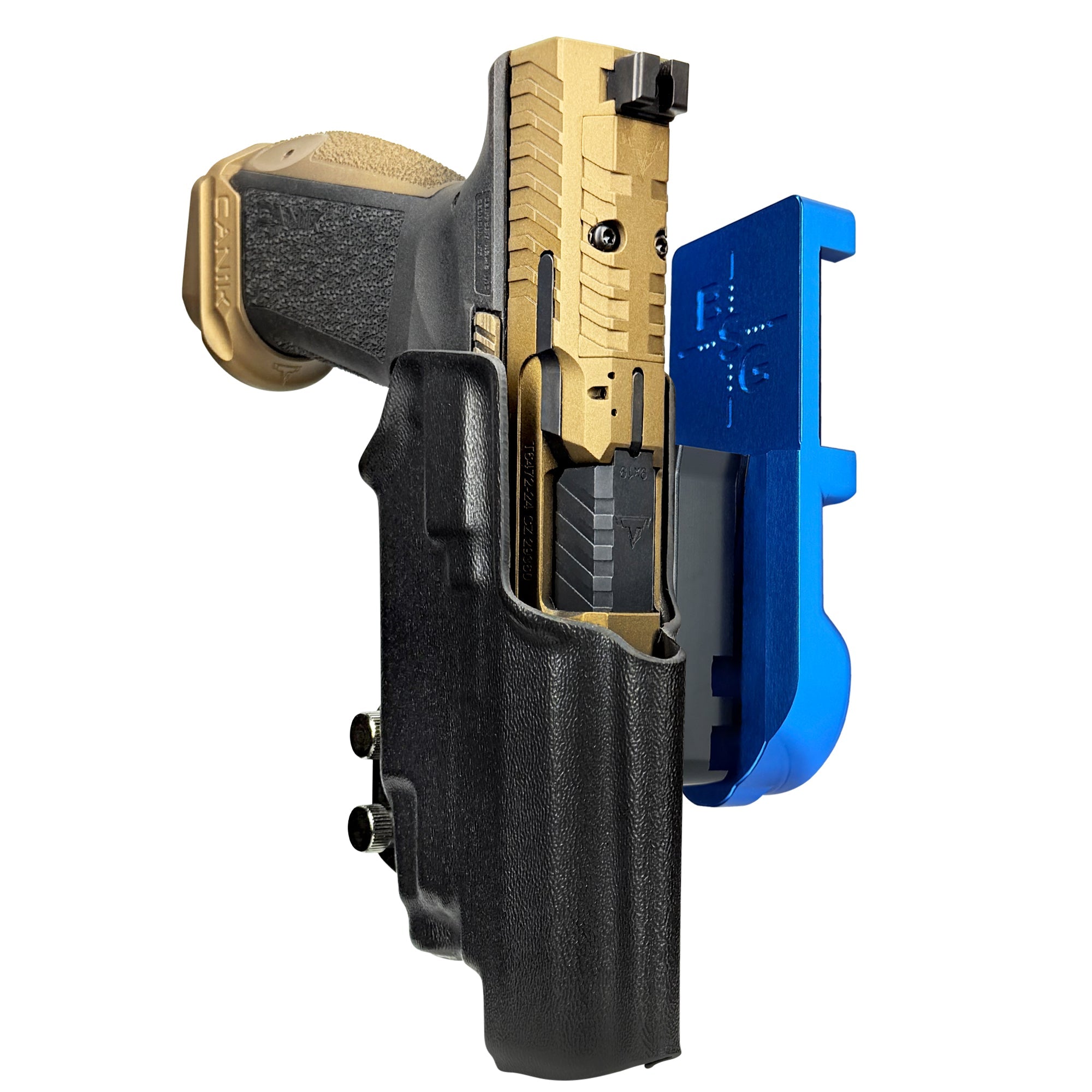TTI Combat TLR-7X IPSC/USPA Quick Mount Holster with Blue Belt Attachment, Black Holster Shell