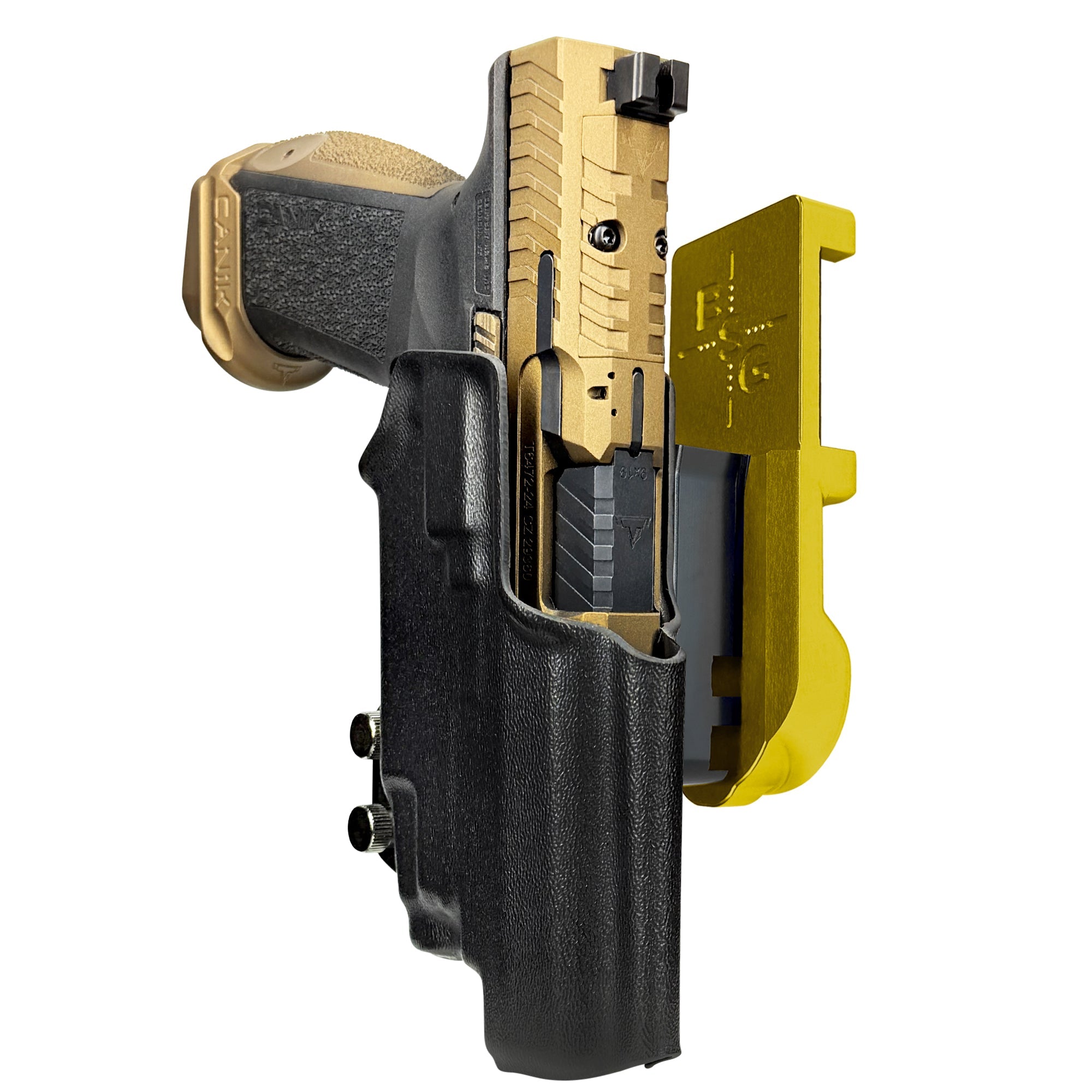 TTI Combat TLR-7X IPSC/USPA Quick Mount Holster with 24K Gold Belt Attachment, Black Holster Shell