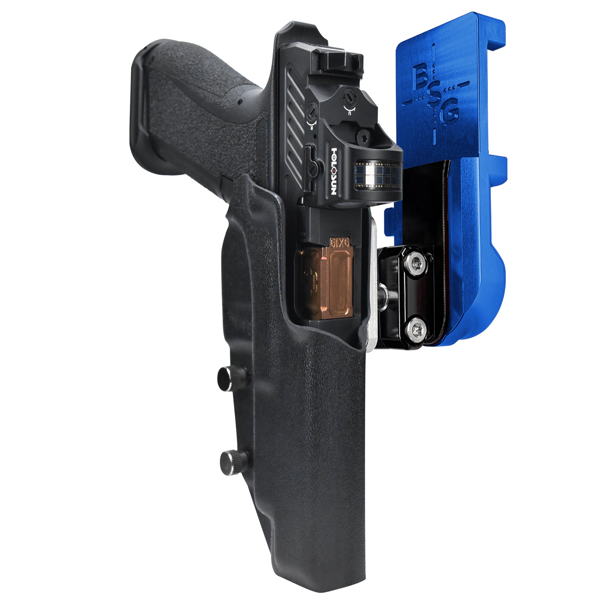 Shadow Systems DR920L IPSC/USPA Quick Mount Ball Joint Holster with Blue Belt Attachment, Black Holster Shell
