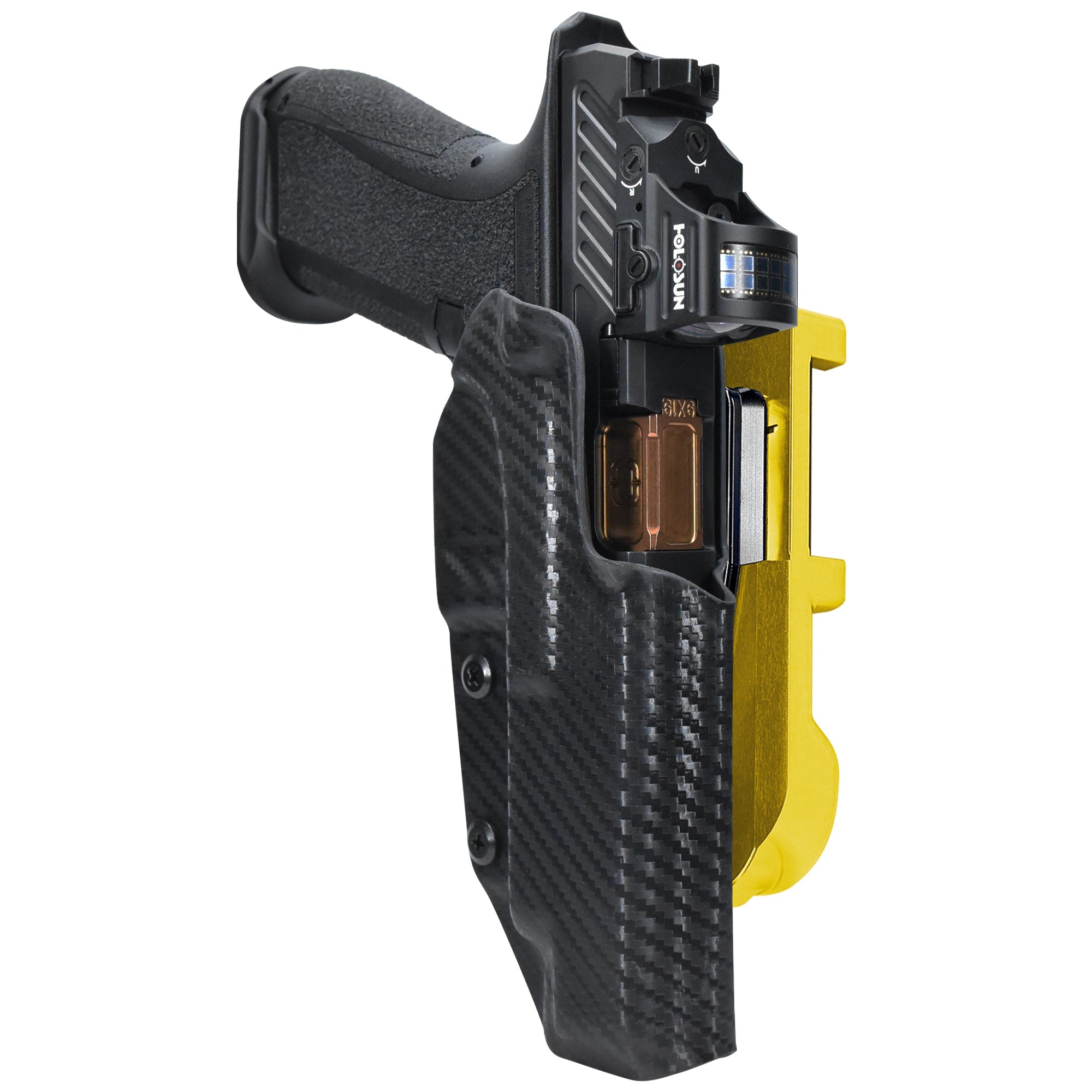 Shadow Systems DR920L IDPA Quick Mount Holster with 24K Gold Belt Attachment, Carbon Fiber Holster Shell