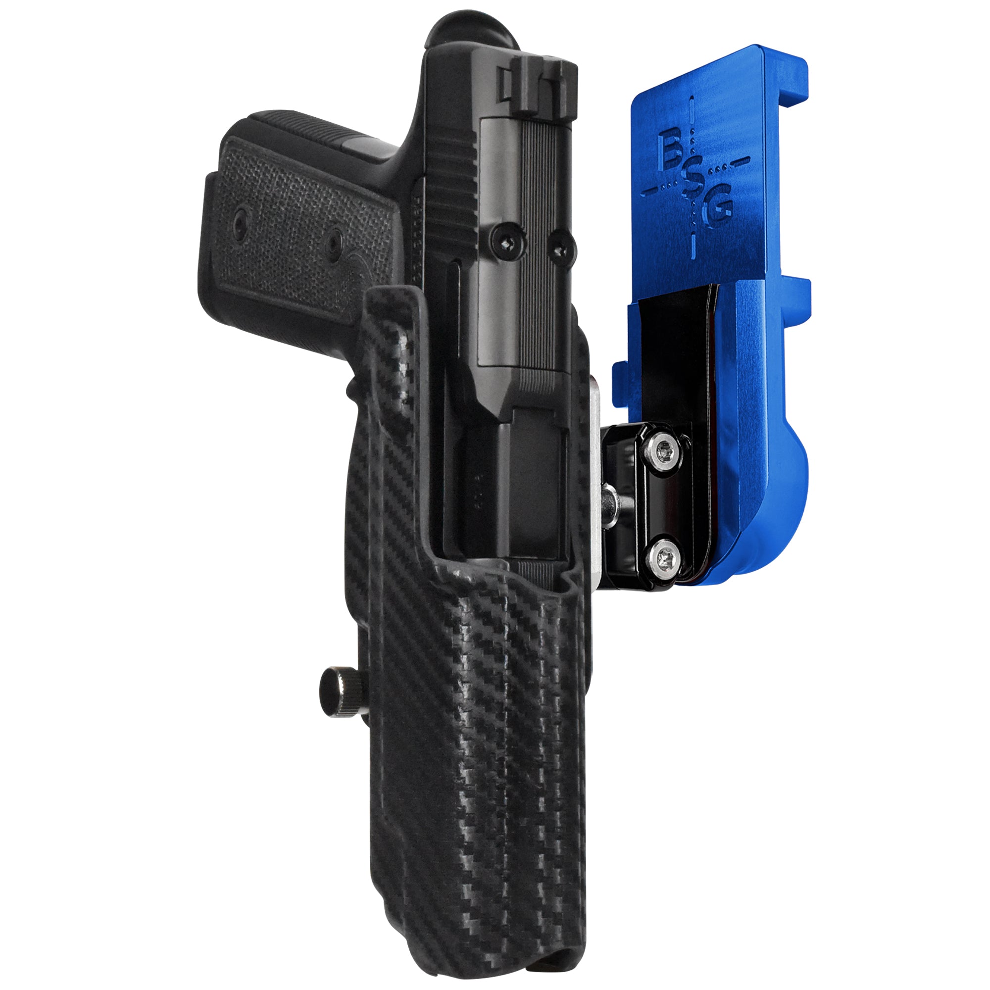 Daniel Defense H9 IPSC/USPA Quick Mount Ball Joint Holster with Blue Belt Attachment, Carbon Fiber Holster Shell