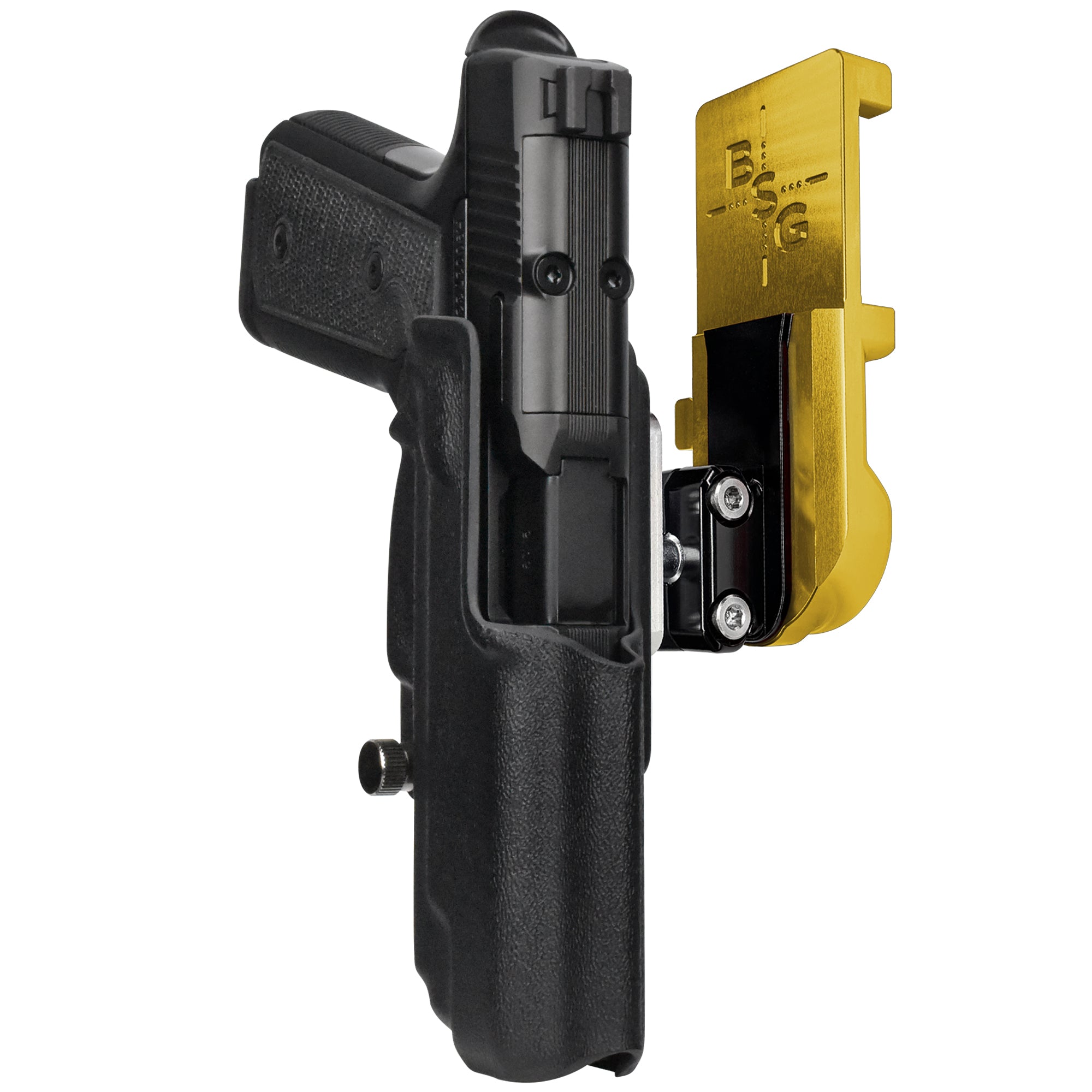 Daniel Defense H9 IPSC/USPA Quick Mount Ball Joint Holster with 24K Gold Belt Attachment, Black Holster Shell
