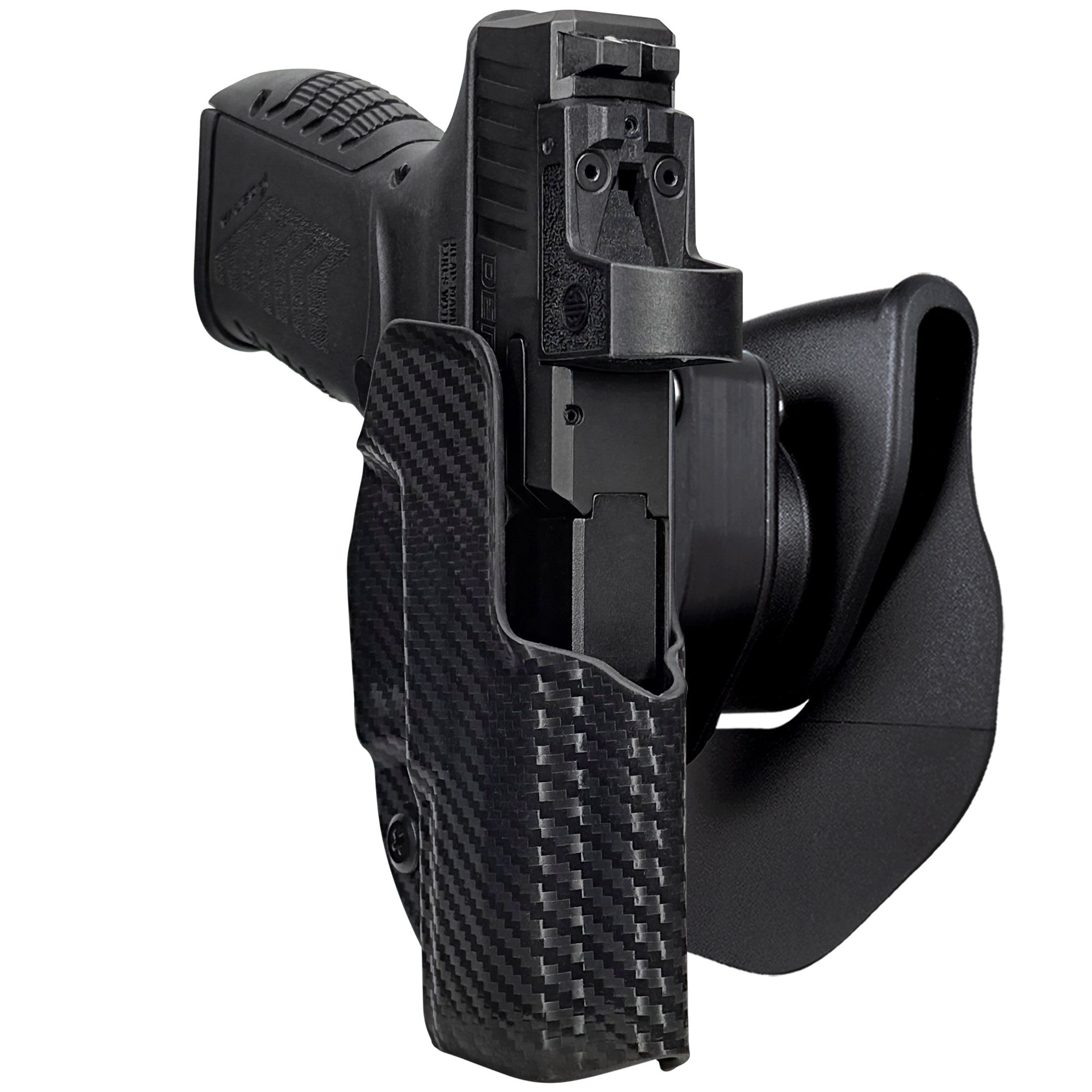 Derya DY9Z OWB Quick Release Paddle Holster in Carbon Fiber