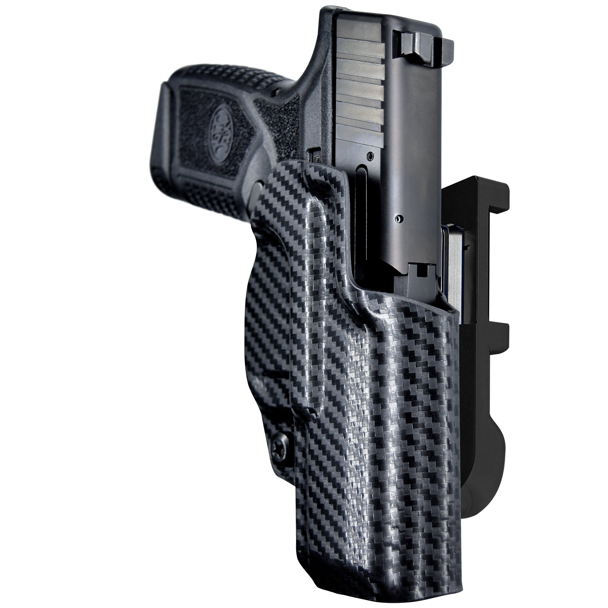 FN Reflex IDPA Quick Mount Holster with Black Belt Attachment, Carbon Fiber Holster Shell