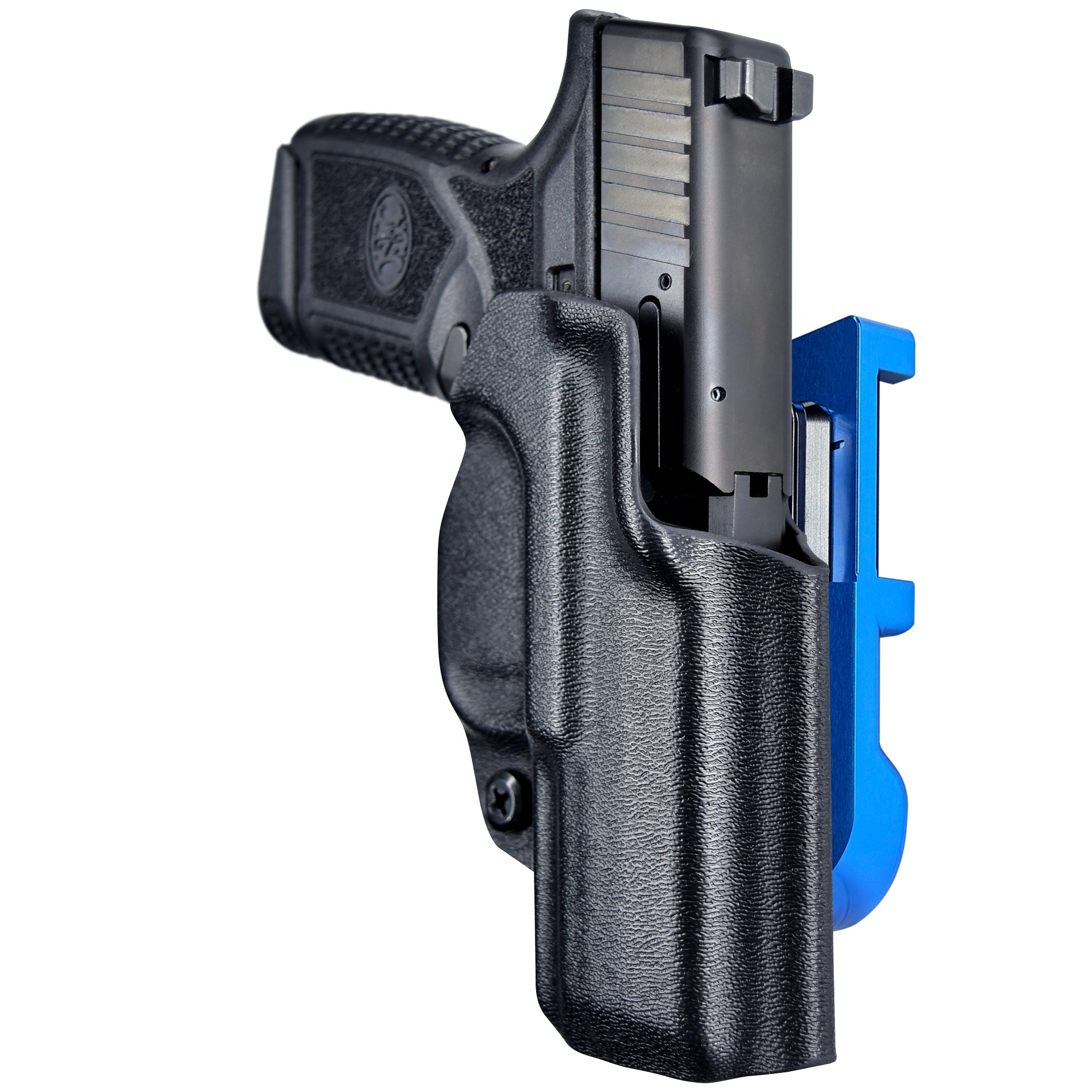 FN Reflex IDPA Quick Mount Holster with Blue Belt Attachment, Black Holster Shell