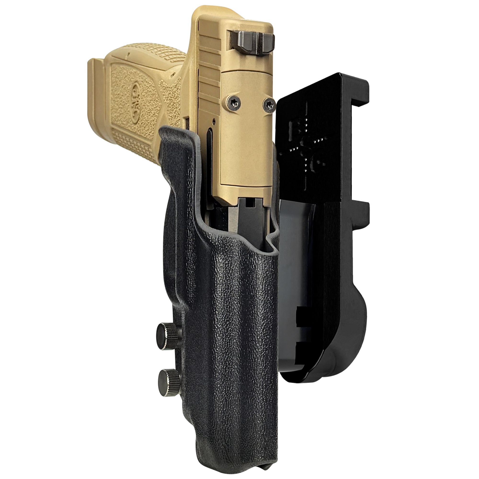 FN Reflex XL IPSC/USPA Quick Mount Holster with Black Belt Attachment, Black Holster Shell
