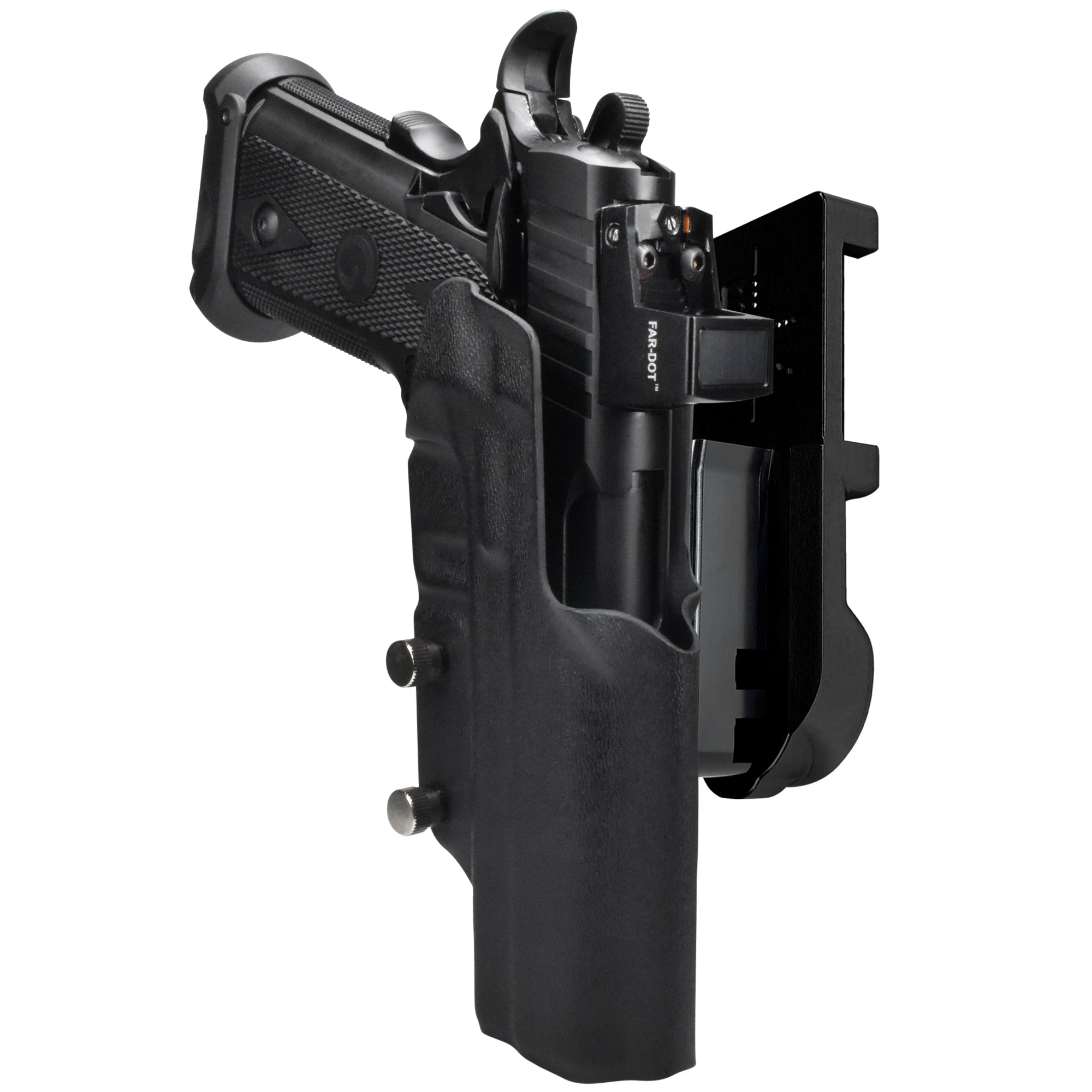 Girsan Witness2311 IPSC/USPA Quick Mount Holster with Black Belt Attachment, Black Holster Shell