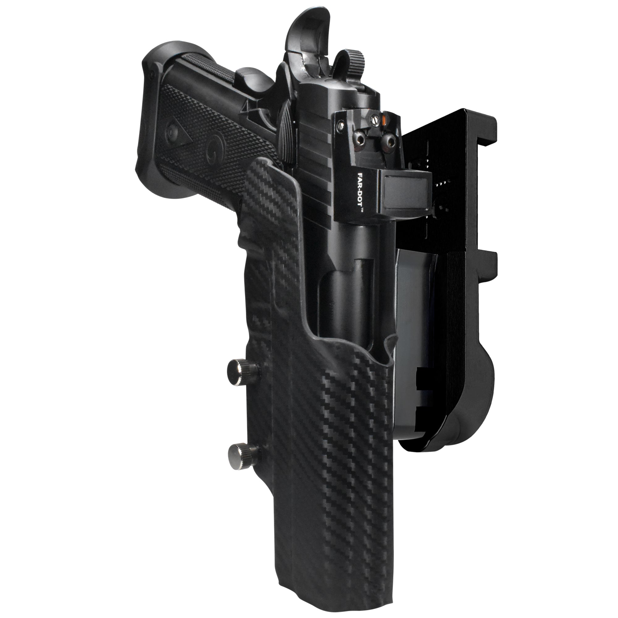 Girsan Witness2311 IPSC/USPA Quick Mount Holster with Black Belt Attachment, Carbon Fiber Holster Shell