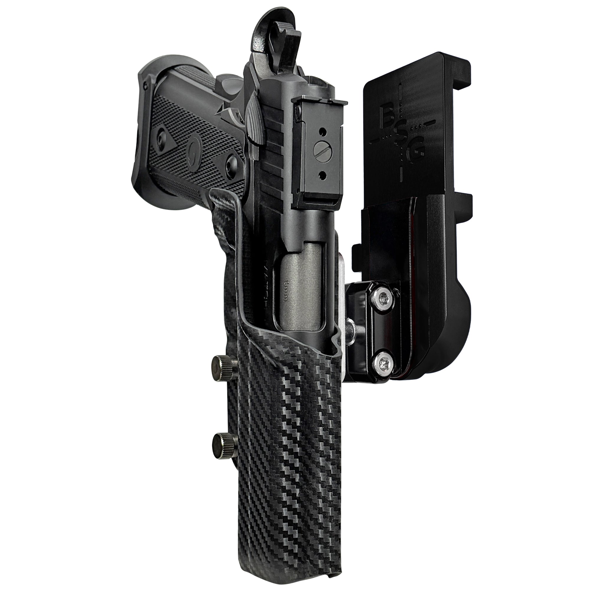 Witness2311 Match X IPSC/USPA Quick Mount Ball Joint Holster with Black Belt Attachment, Carbon Fiber Holster Shell