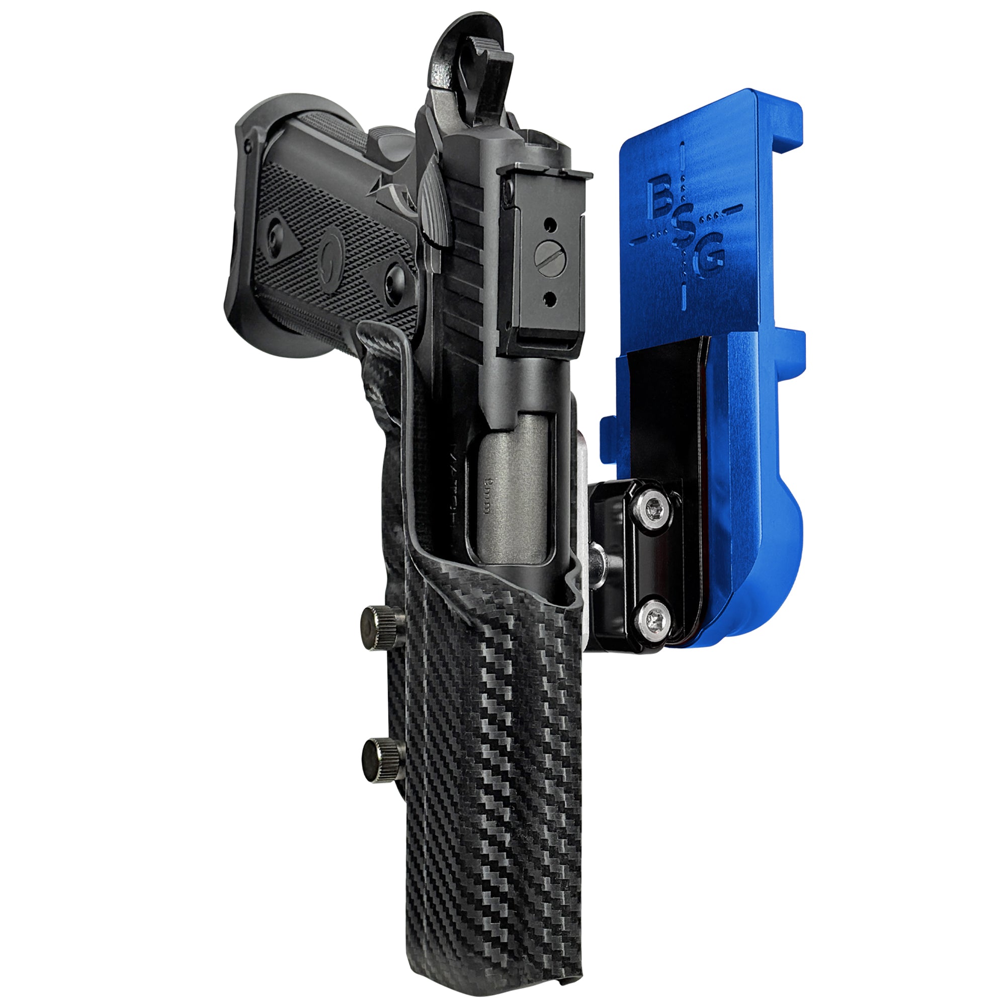 Witness2311 Match X IPSC/USPA Quick Mount Ball Joint Holster with Blue Belt Attachment, Carbon Fiber Holster Shell