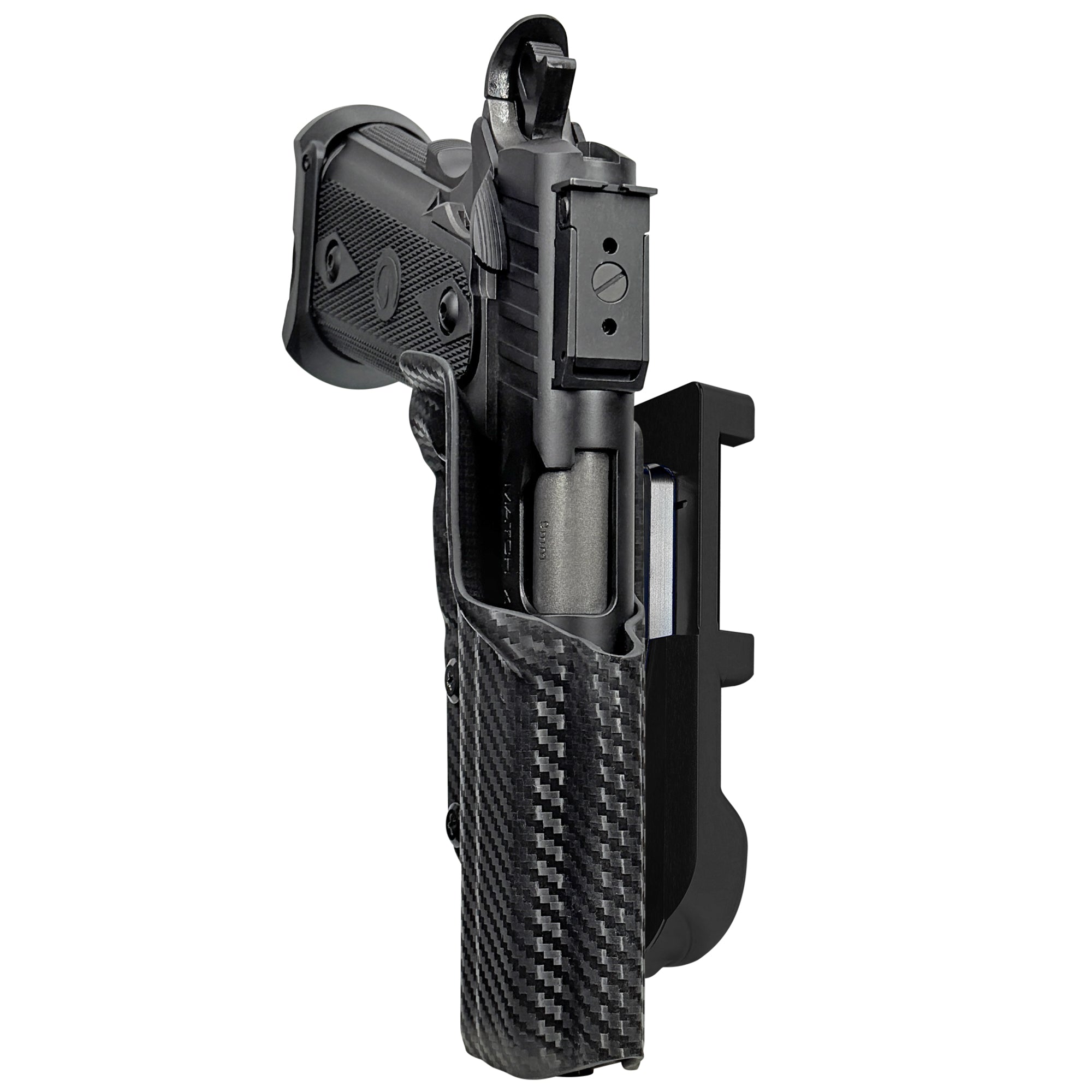 Witness2311 Match X IDPA Quick Mount Holster with Black Belt Attachment, Carbon Fiber Holster Shell