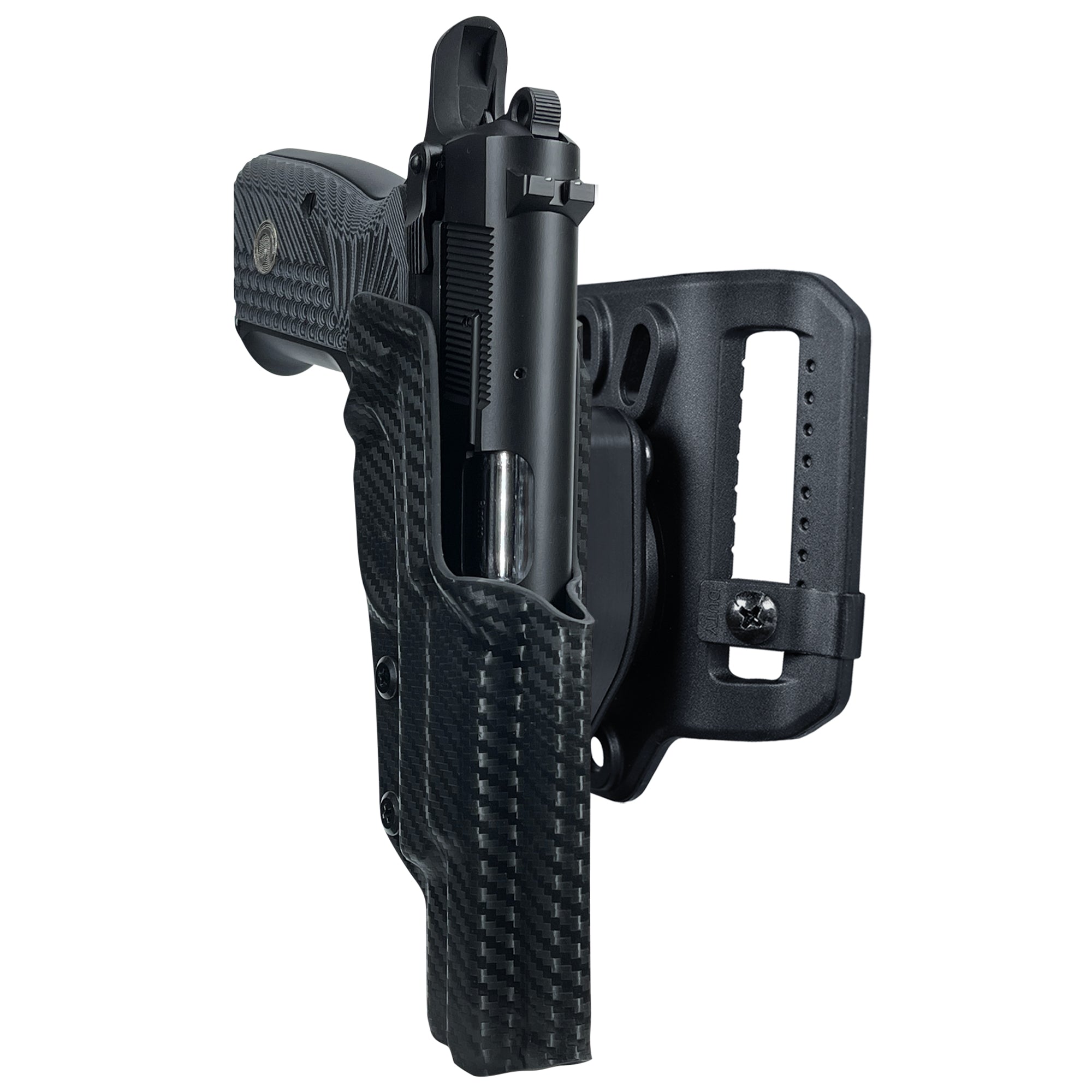 Girsan MC P35 Match Quick Release Belt Loop Holster in Carbon Fiber