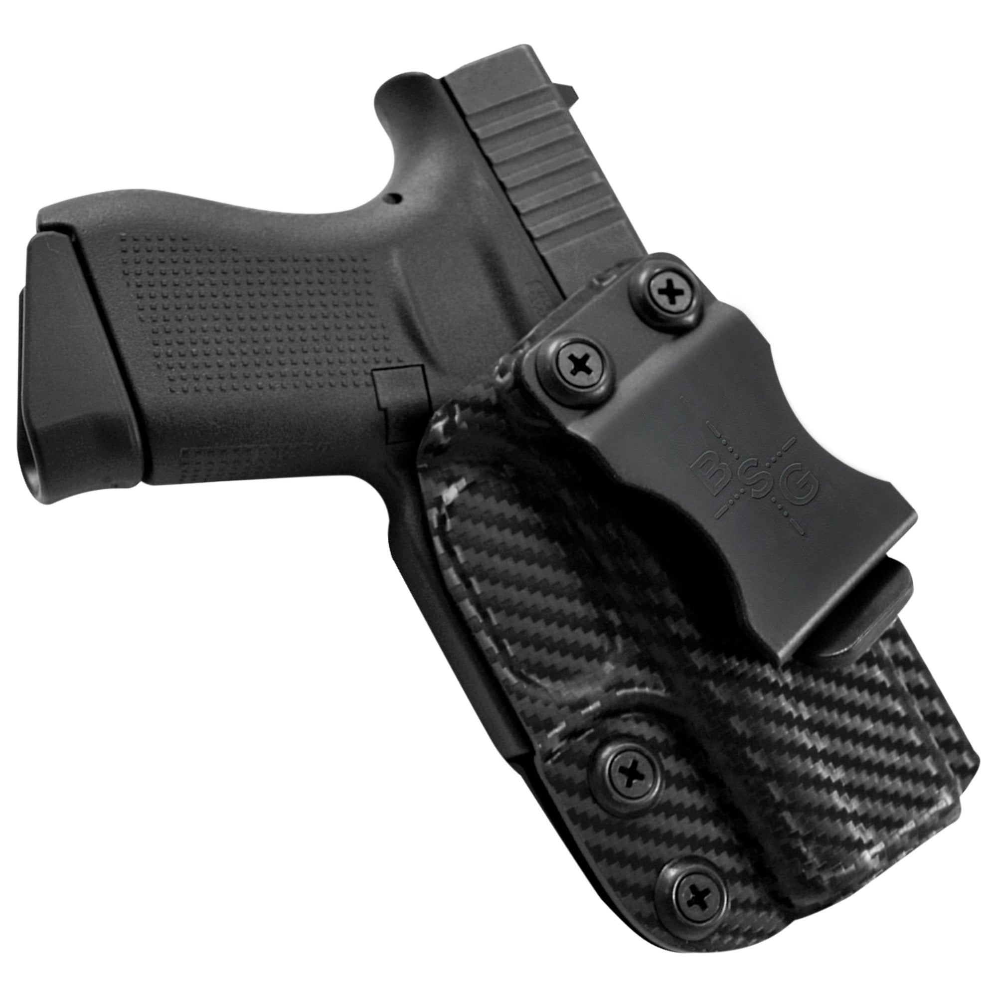 Glock 43, 43X Inside the Waistband Holster in Carbon Fiber - Front