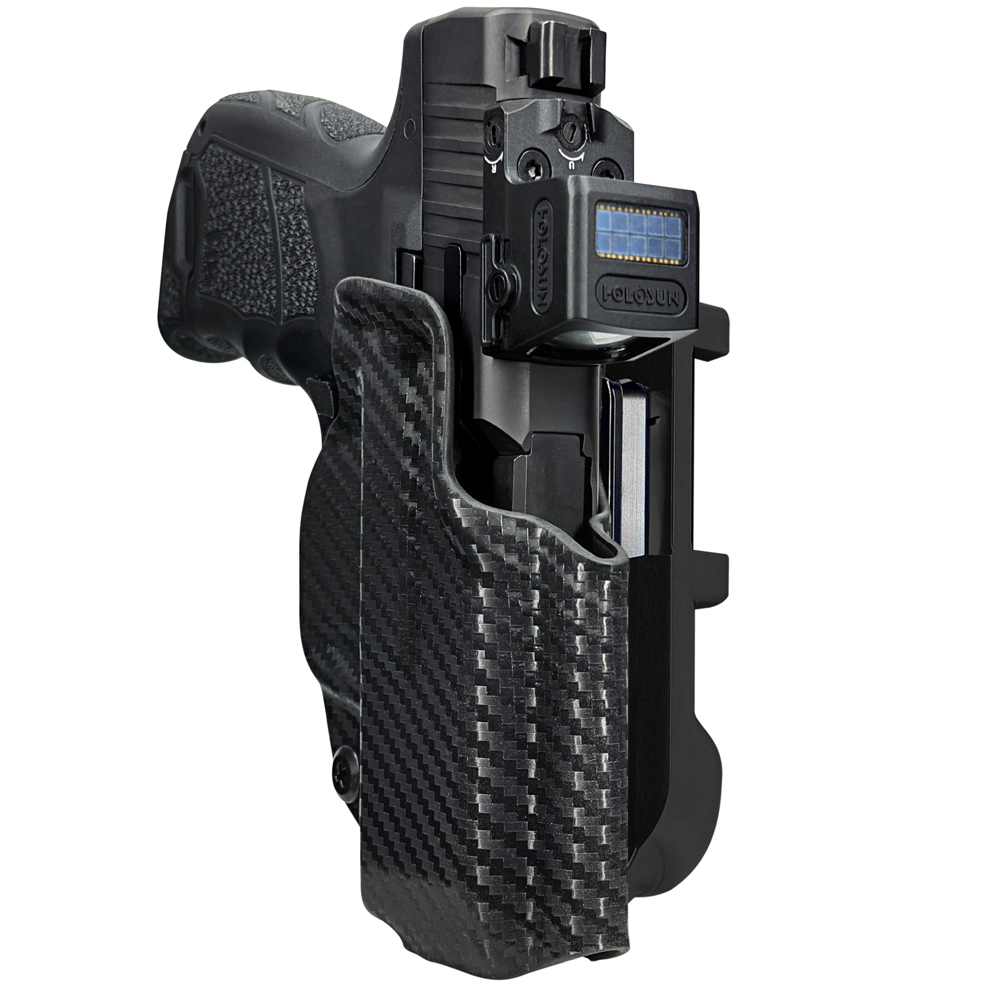 H&K CC9 IDPA Quick Mount Holster with Black Belt Attachment, Carbon Fiber Holster Shell