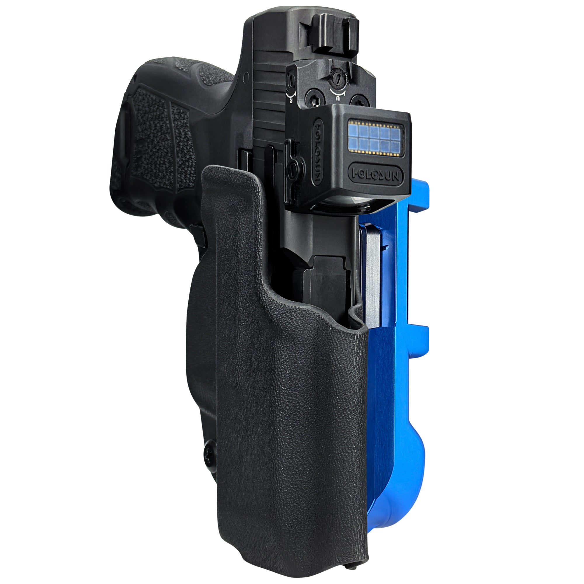 H&K CC9 IDPA Quick Mount Holster with Blue Belt Attachment, Black Holster Shell