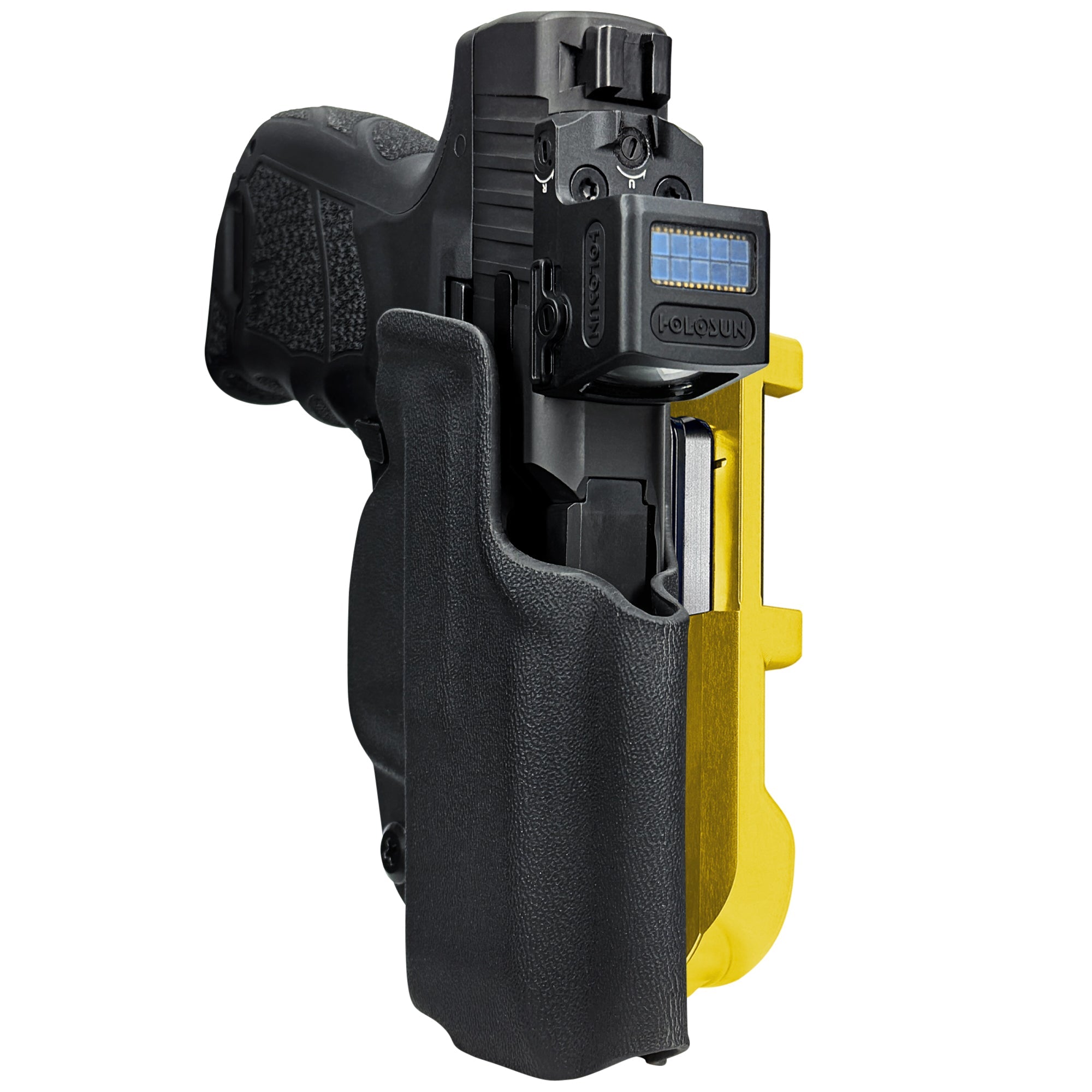 H&K CC9 IDPA Quick Mount Holster with 24K Gold Belt Attachment, Black Holster Shell