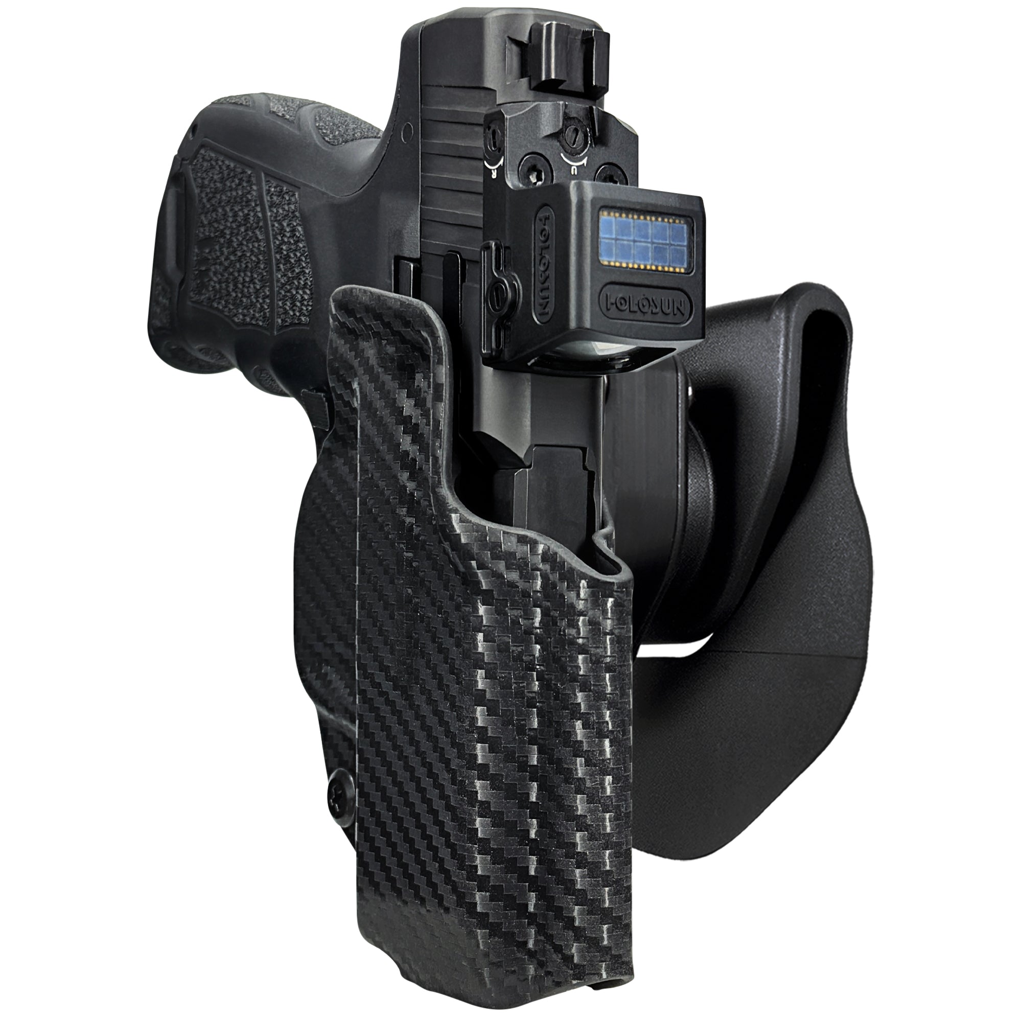 H&K CC9 OWB Quick Release Paddle Holster in Carbon Fiber