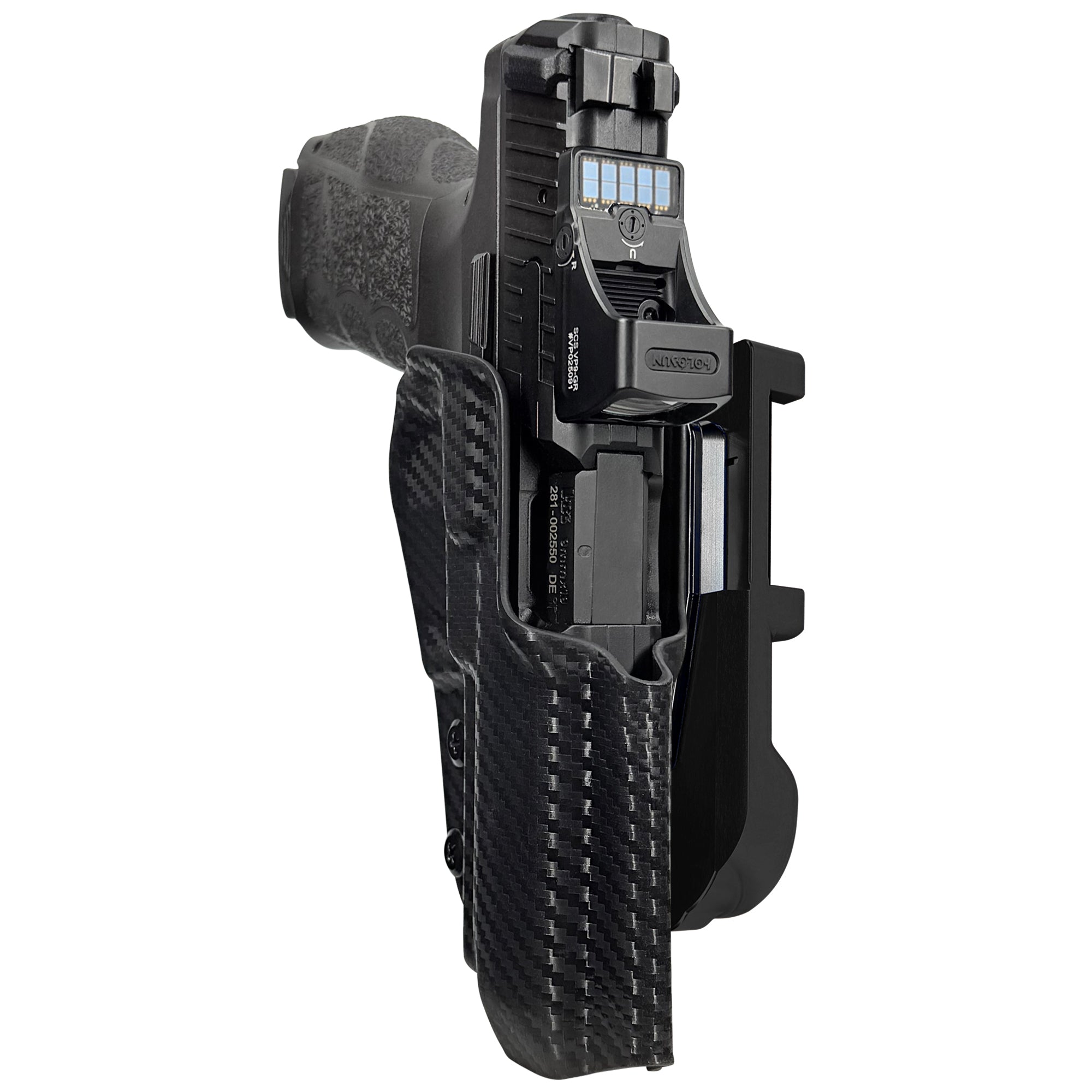 H&K VP9A1 F IDPA Quick Mount Holster with Black Belt Attachment, Carbon Fiber Holster Shell