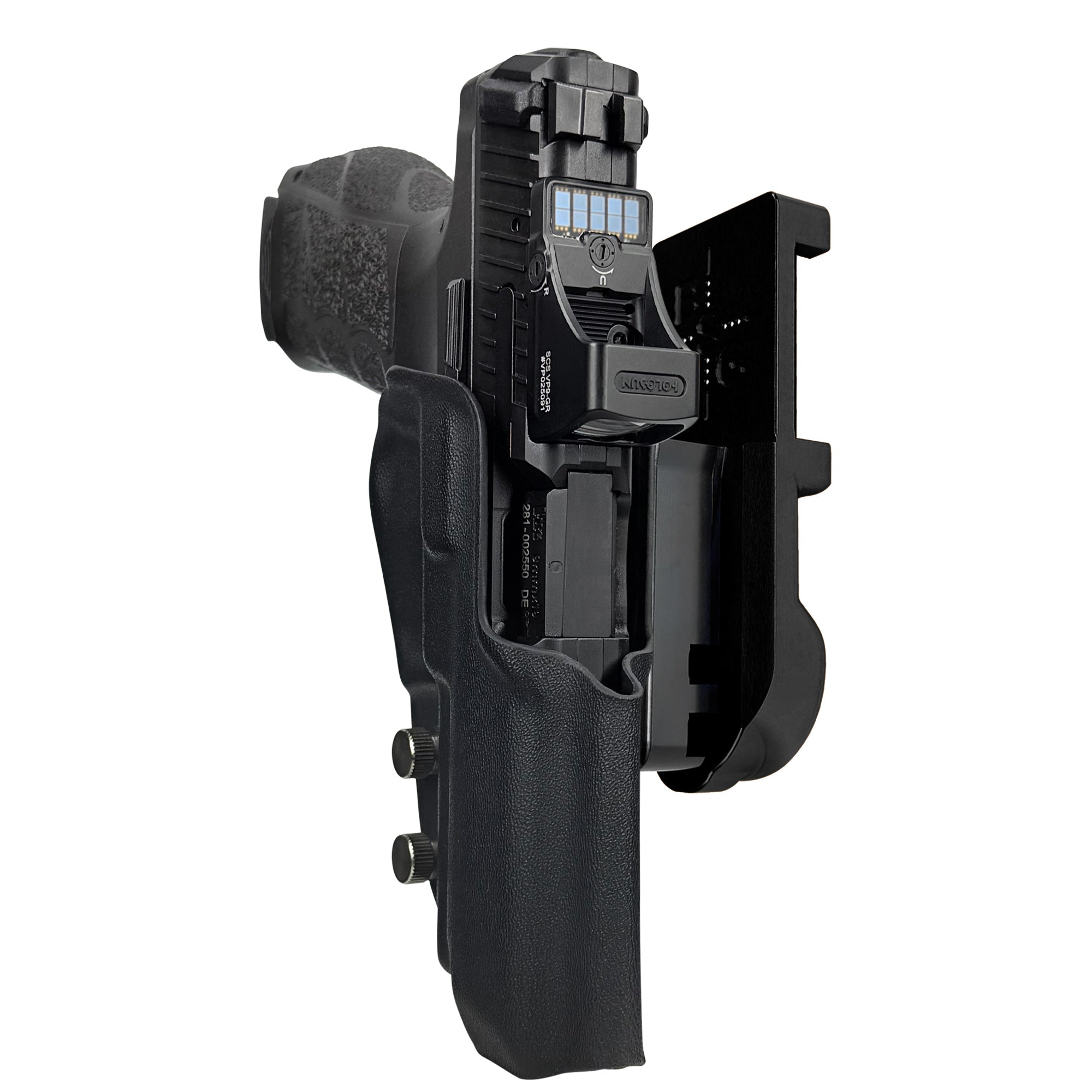 H&K VP9A1 F IPSC/USPA Quick Mount Holster with Black Belt Attachment, Black Holster Shell