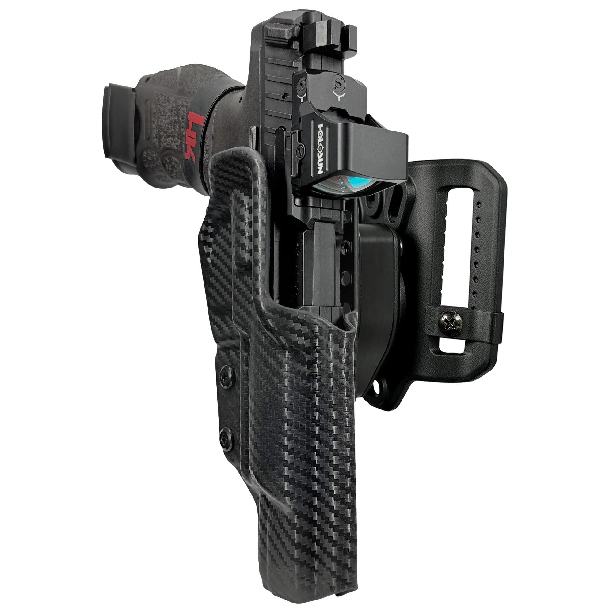 H&K VP9 Match Quick Release Belt Loop Holster in Carbon Fiber