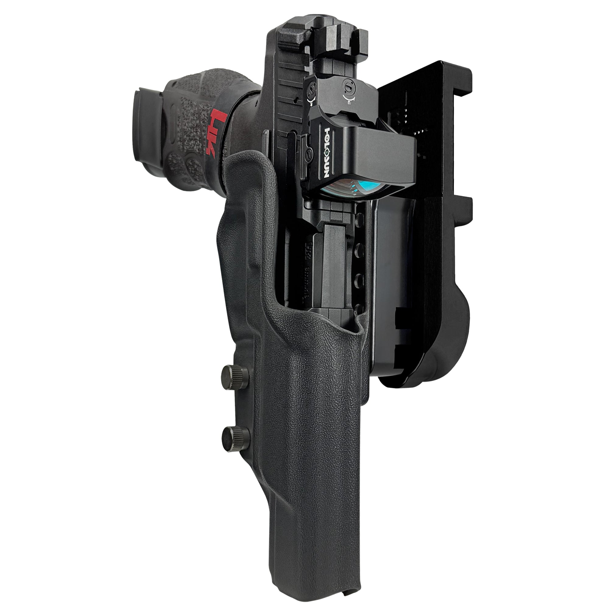 H&K VP9 Match IPSC/USPA Quick Mount Holster with Black Belt Attachment, Black Holster Shell