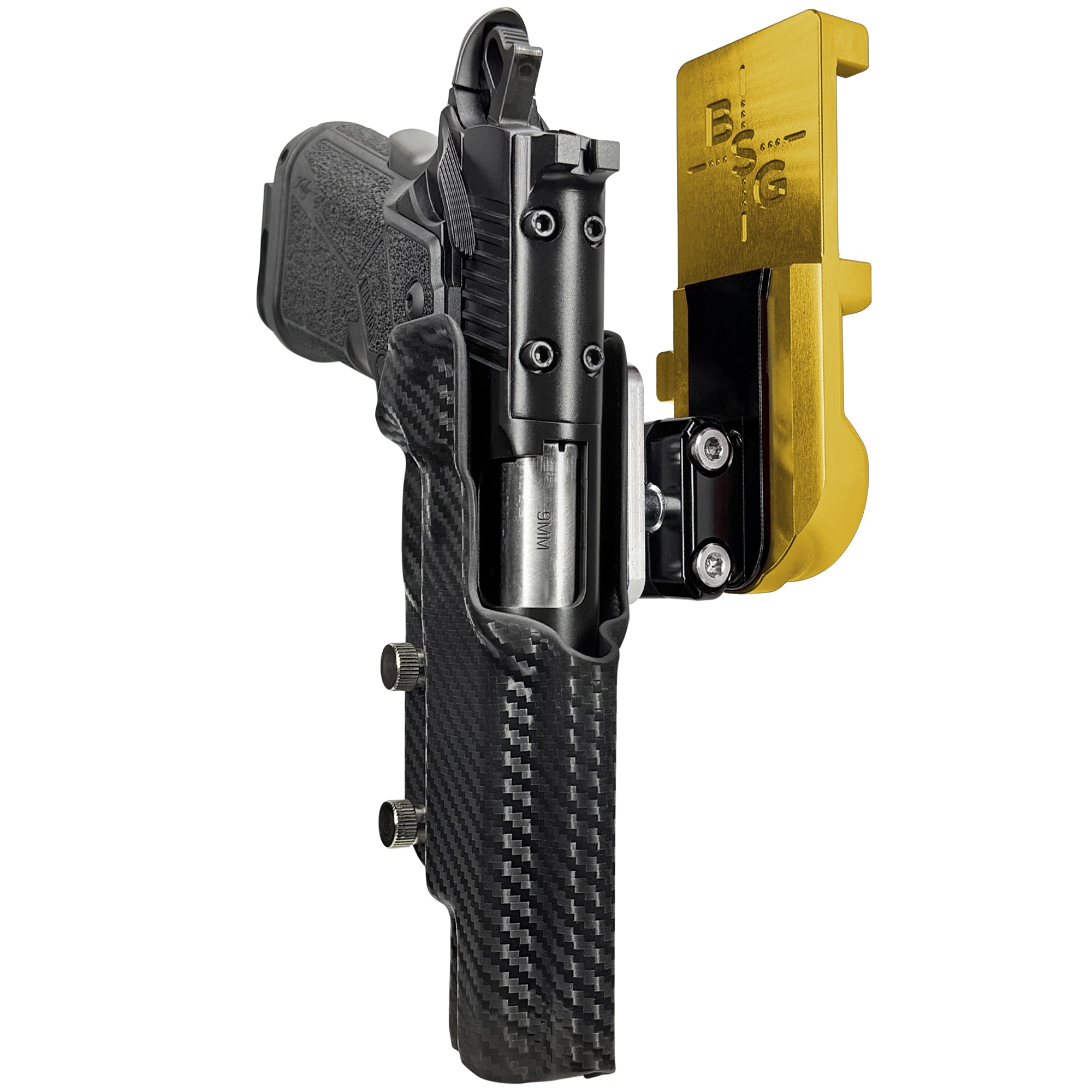 Kimber Warrior IPSC/USPA Quick Mount Ball Joint Holster with 24K Gold Belt Attachment, Carbon Fiber Holster Shell